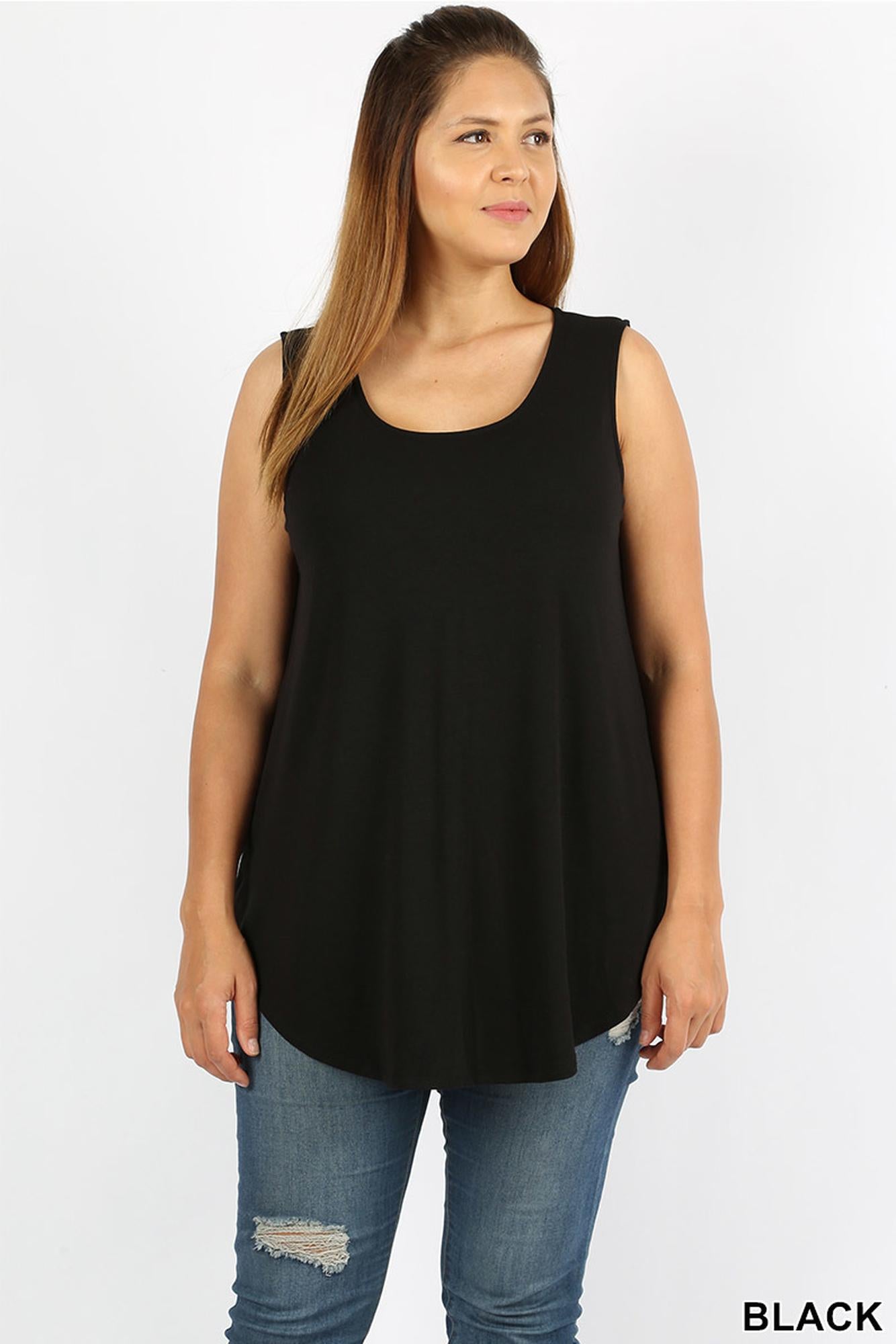Wholesale Premium Round Neck Round Hem Plus Size Tank Top