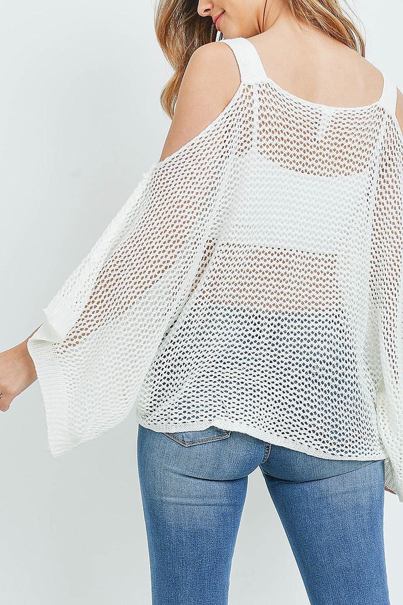 Wholesale Crochet Wide Sleeve Cold Shoulder Top