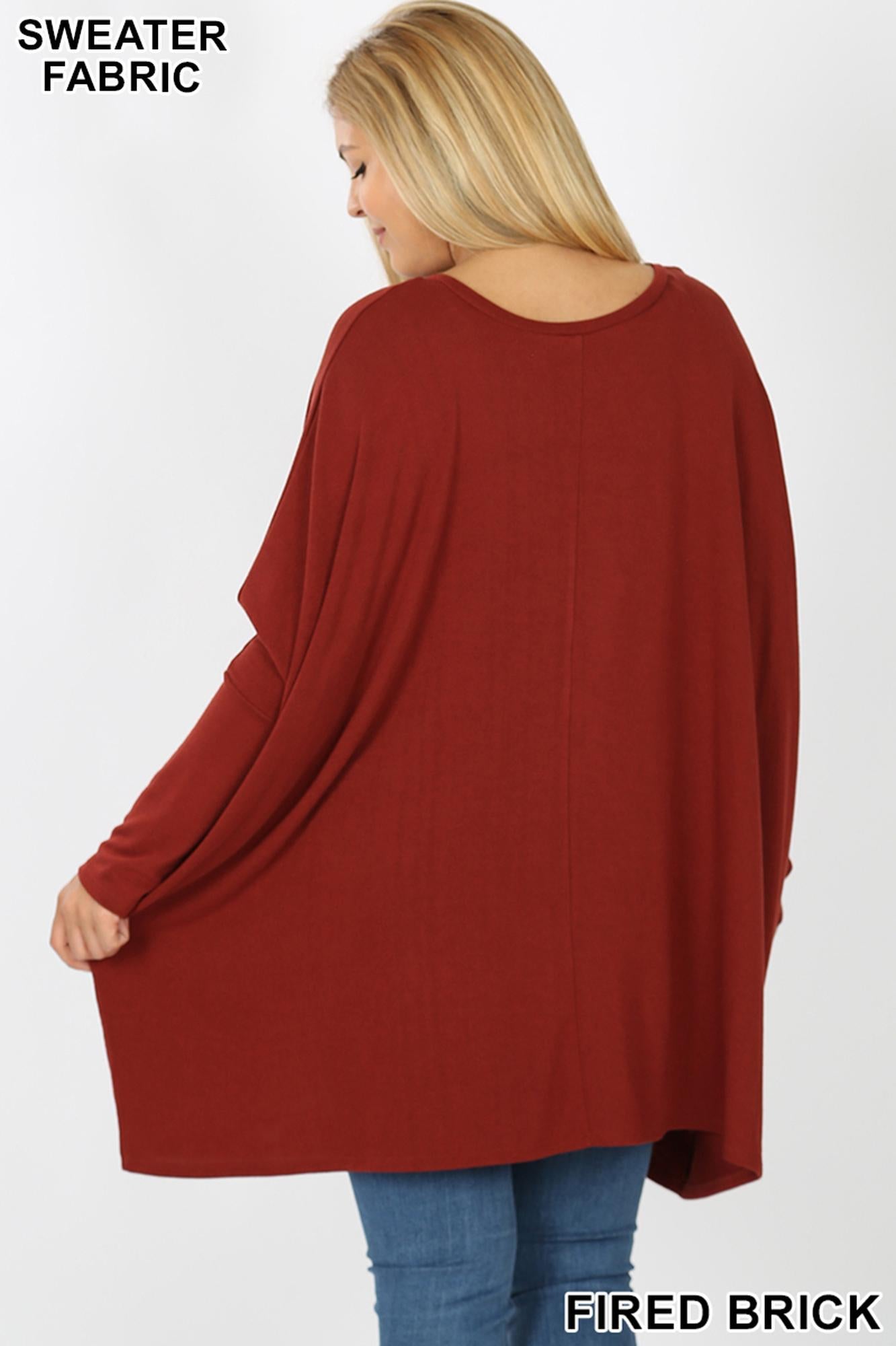Wholesale Oversized Round Neck Poncho Plus Size Sweater