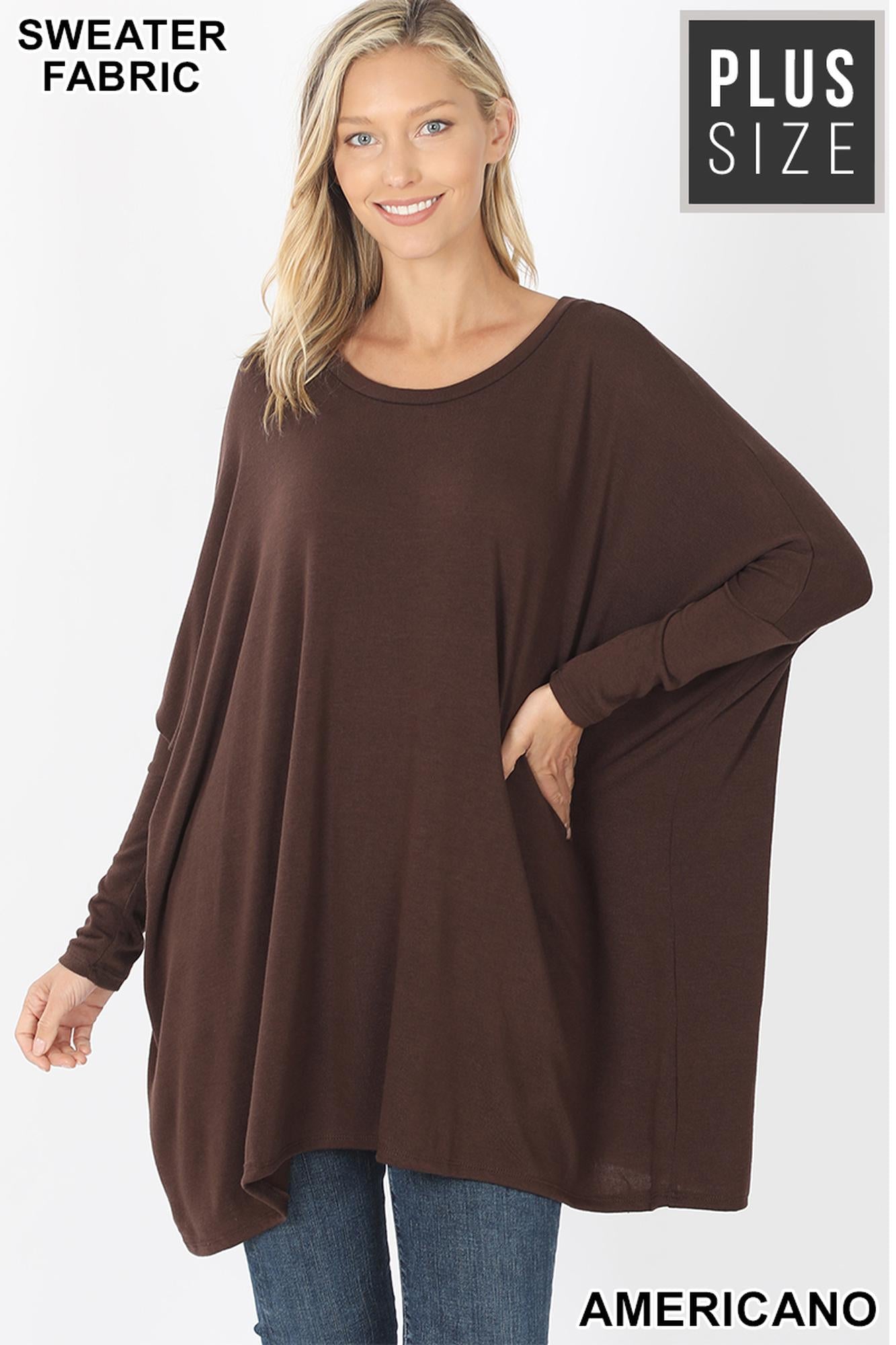 Wholesale Oversized Round Neck Poncho Plus Size Sweater