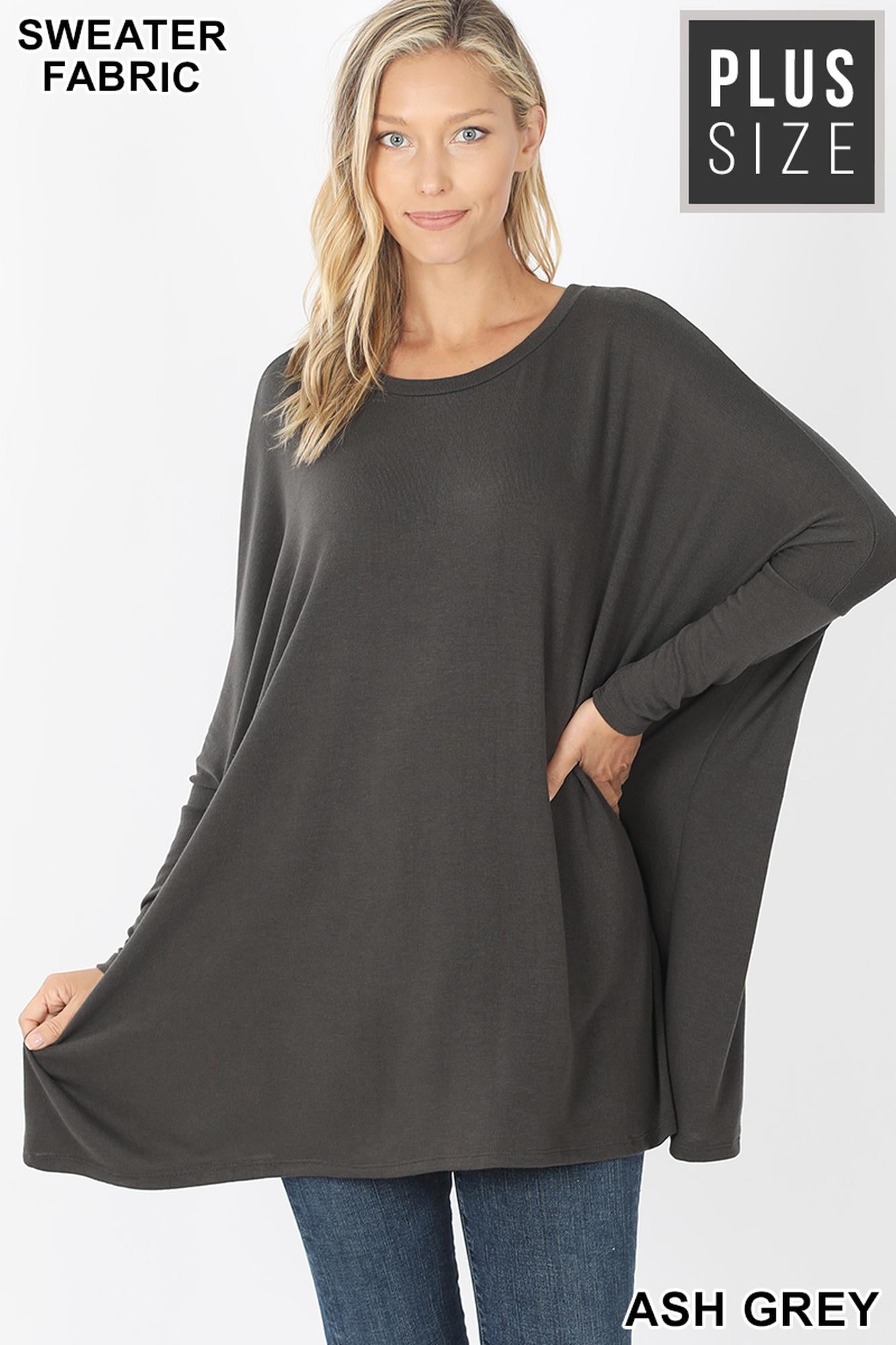 Wholesale Oversized Round Neck Poncho Plus Size Sweater