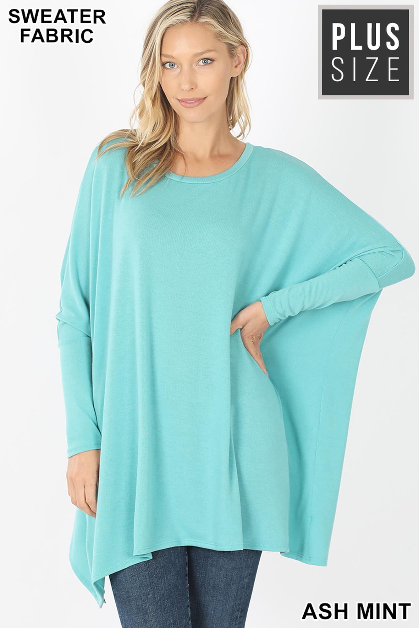 Wholesale Oversized Round Neck Poncho Plus Size Sweater