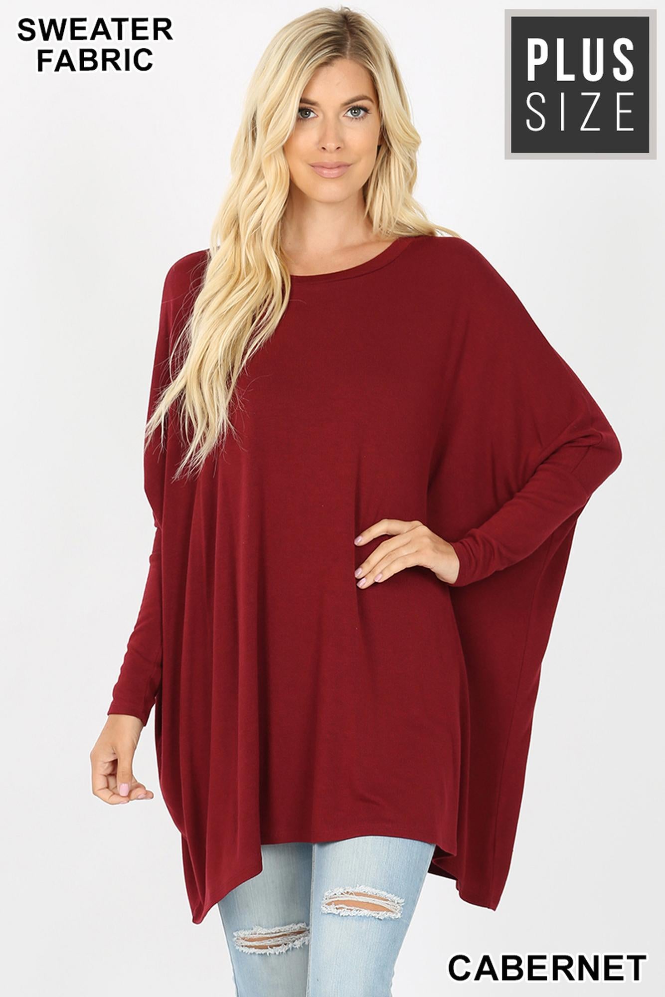 Wholesale Oversized Round Neck Poncho Plus Size Sweater