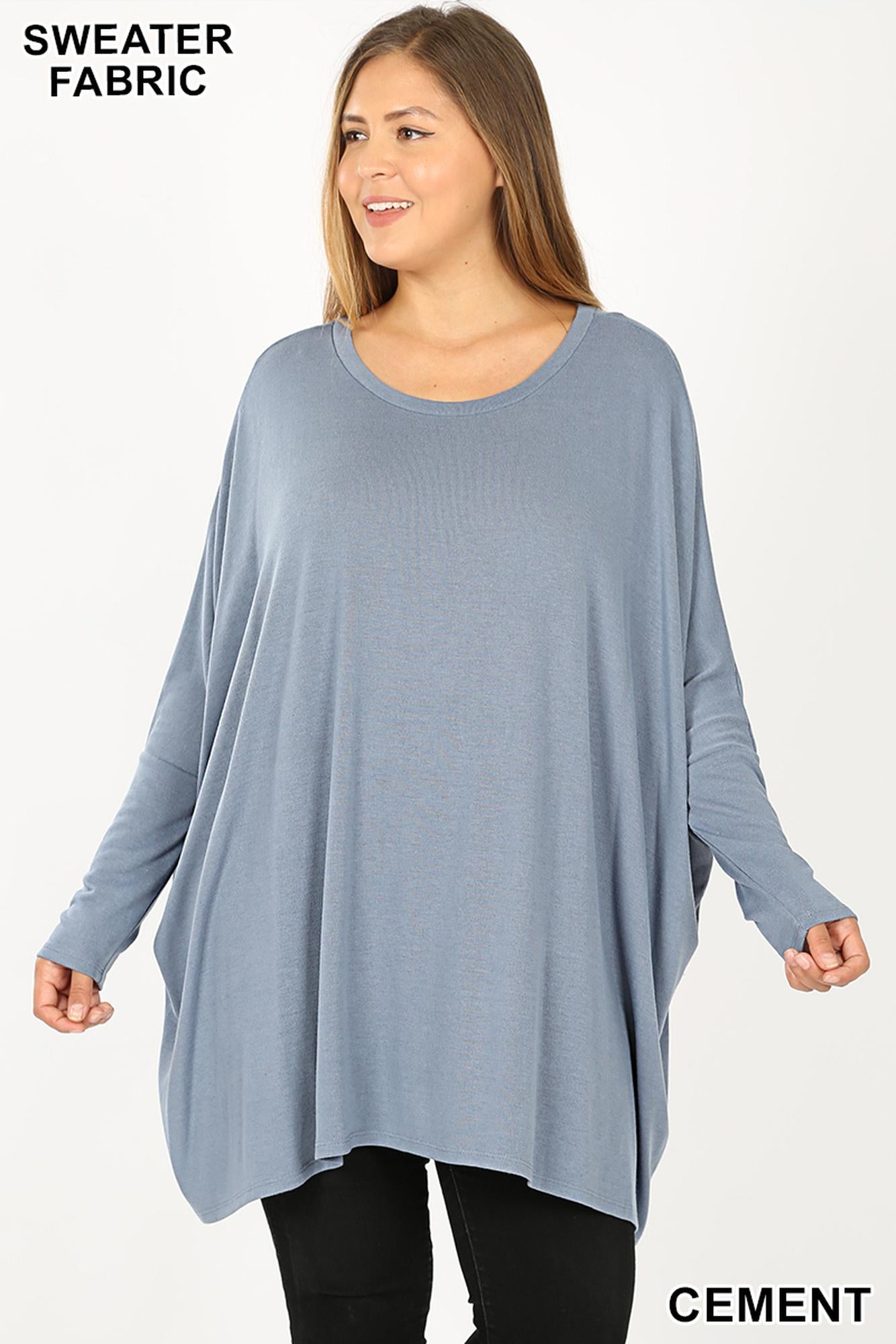 Wholesale Oversized Round Neck Poncho Plus Size Sweater