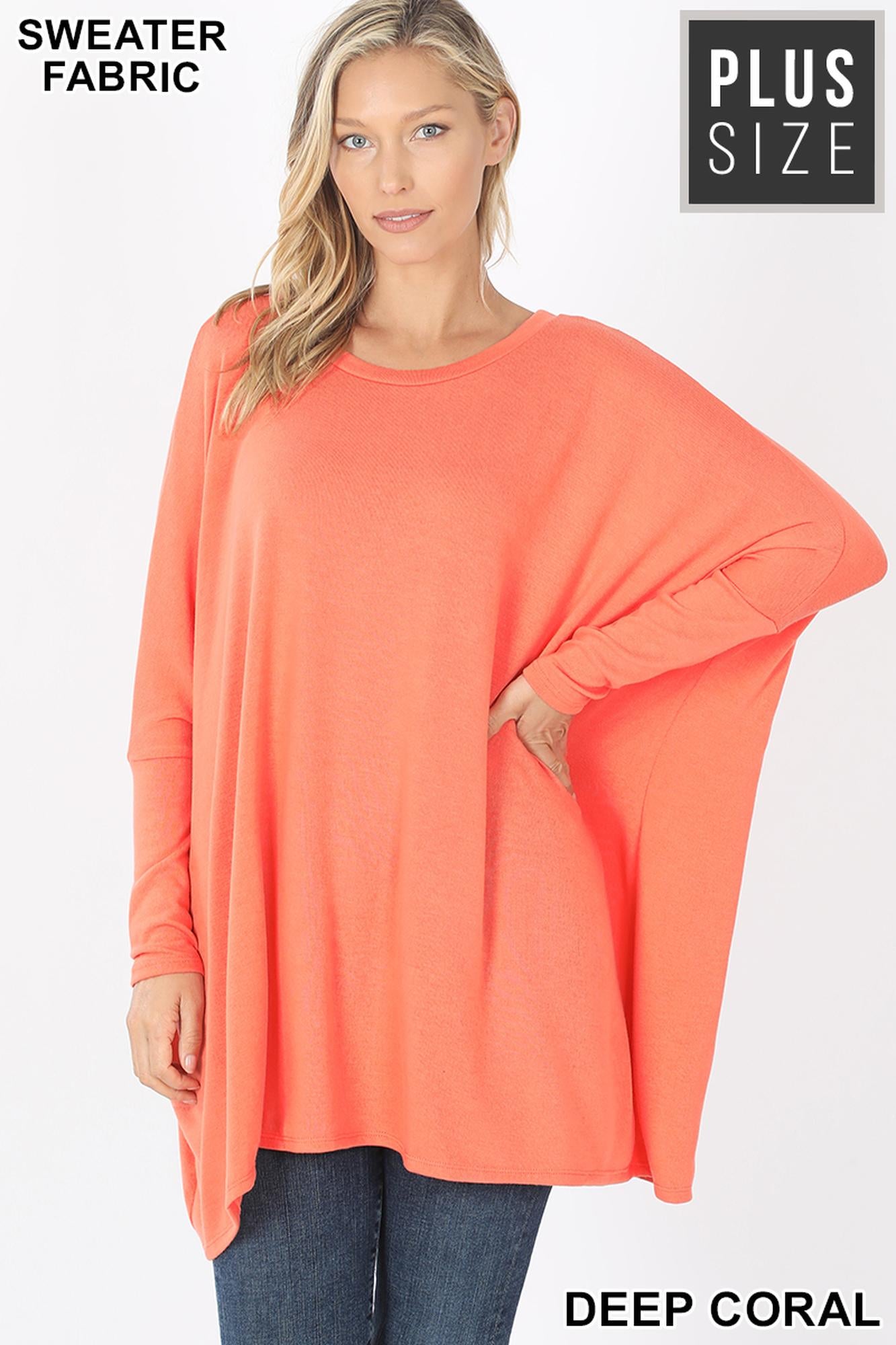 Wholesale Oversized Round Neck Poncho Plus Size Sweater