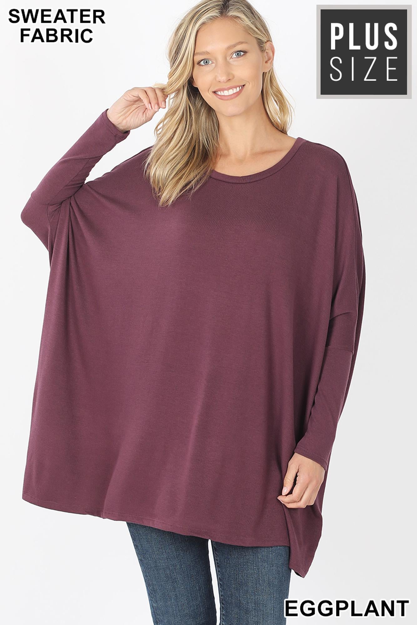 Wholesale Oversized Round Neck Poncho Plus Size Sweater