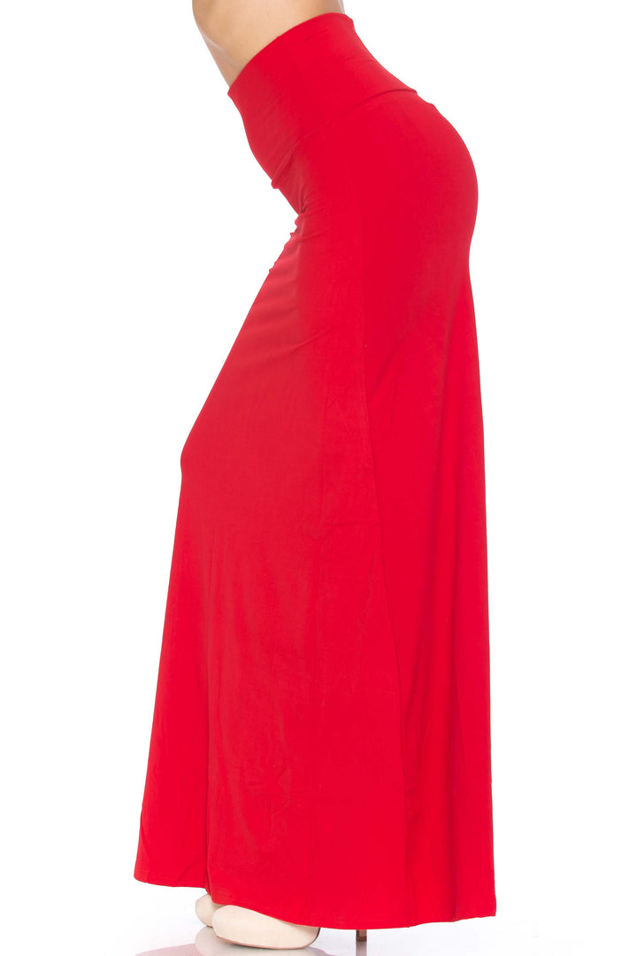 Wholesale Buttery Smooth Solid Black Maxi Skirt OSReg
