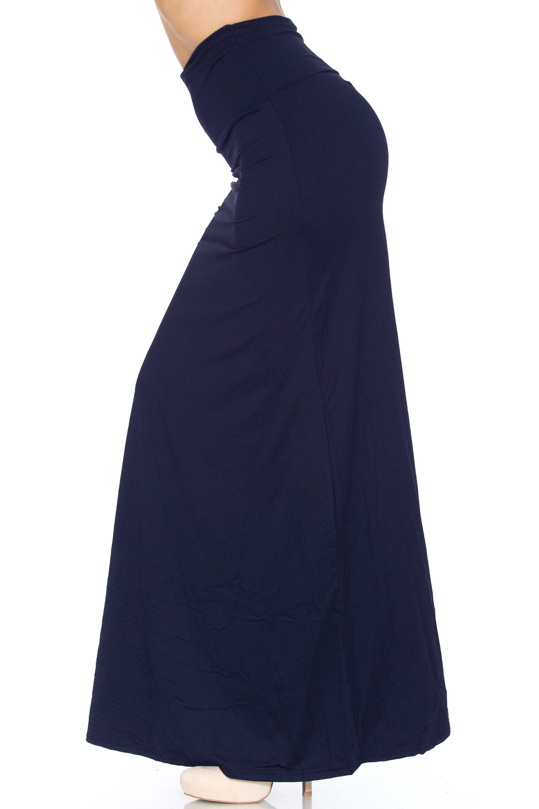 Wholesale Buttery Smooth Solid Black Maxi Skirt OSReg