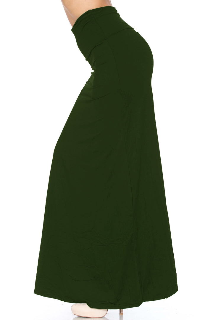 Wholesale Buttery Smooth Solid Black Maxi Skirt OSReg