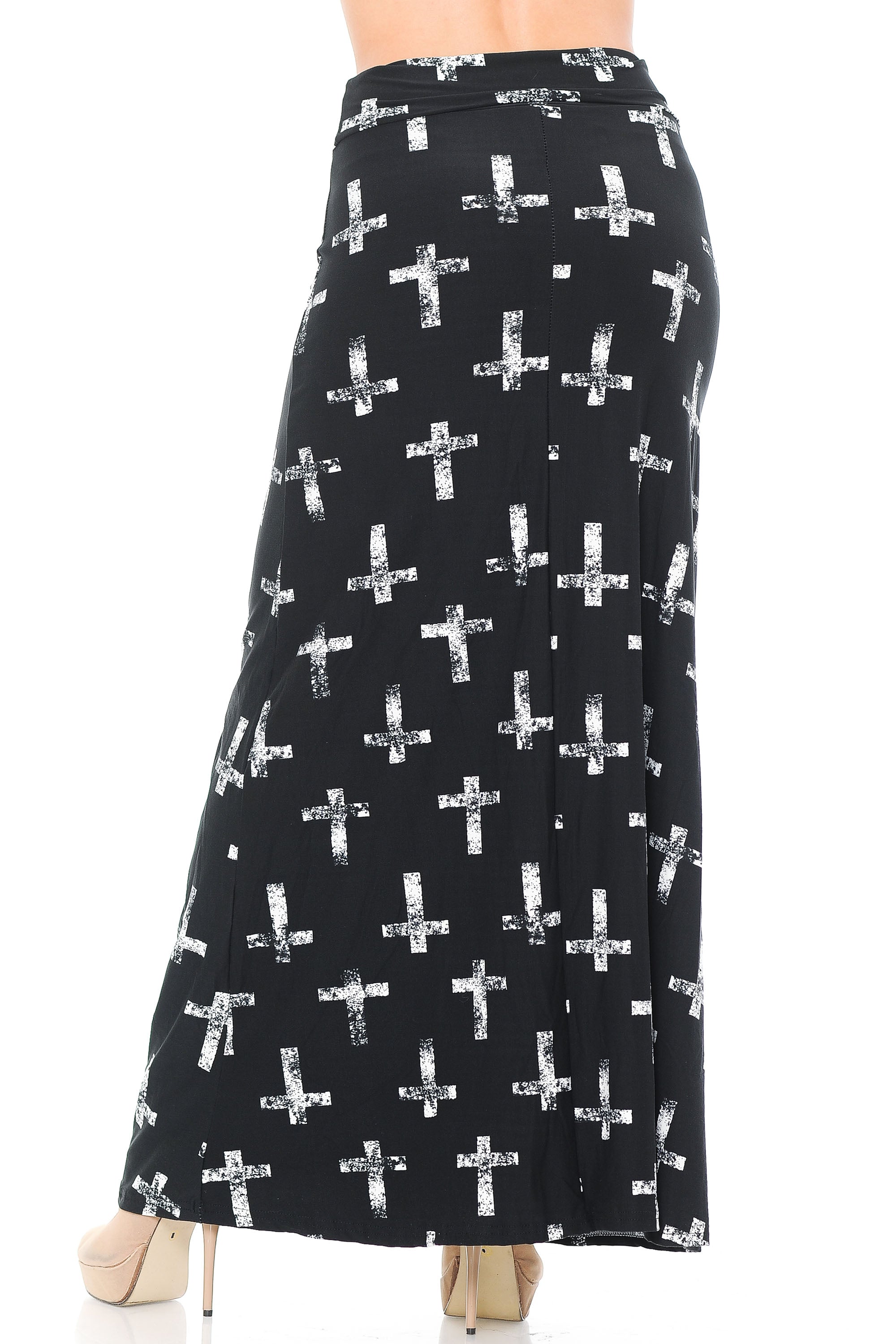 Wholesale Buttery Smooth Faded Cross Plus Size Maxi Skirt