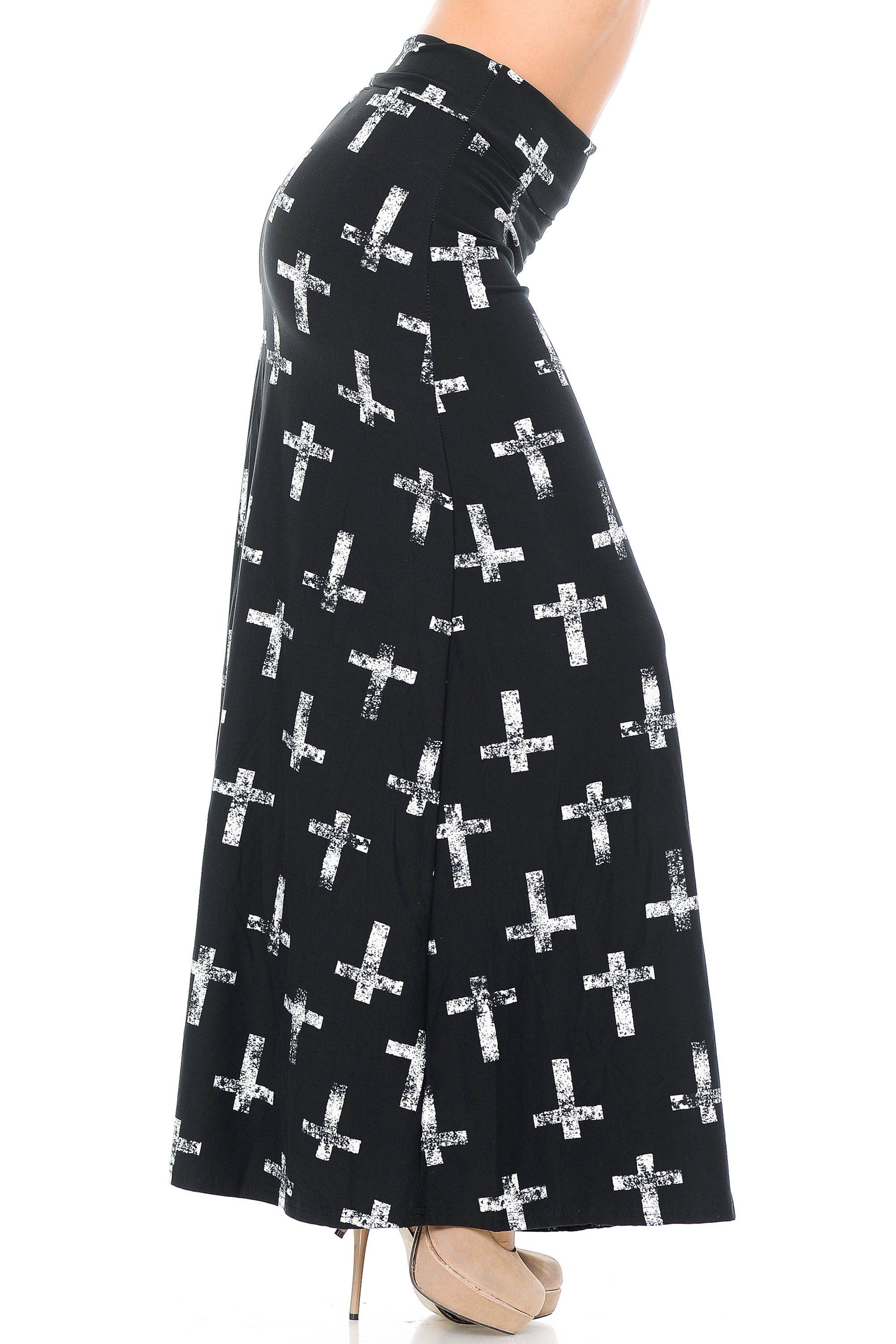 Wholesale Buttery Smooth Faded Cross Plus Size Maxi Skirt