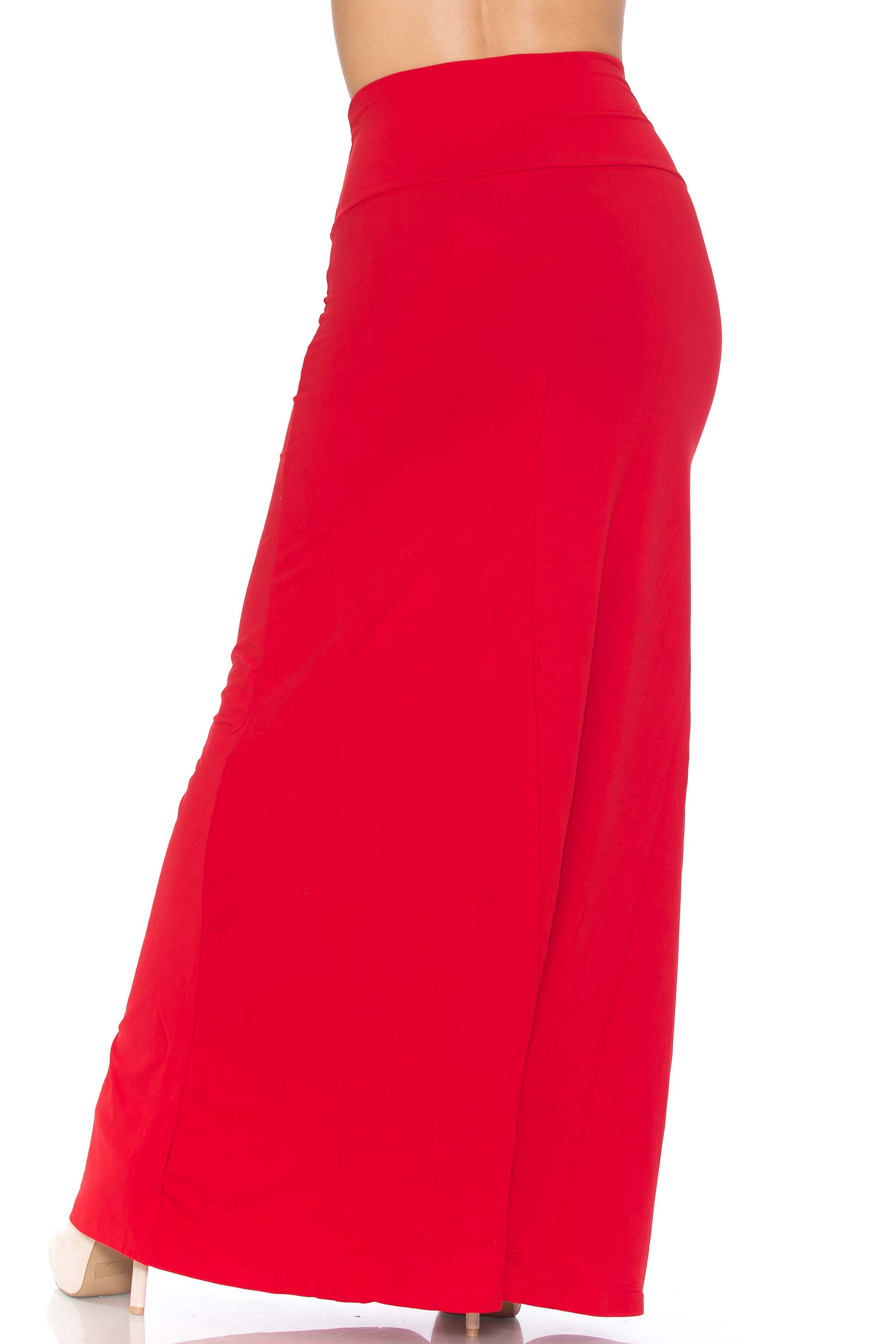 Wholesale Buttery Smooth Basic Black Plus Size Maxi Skirt