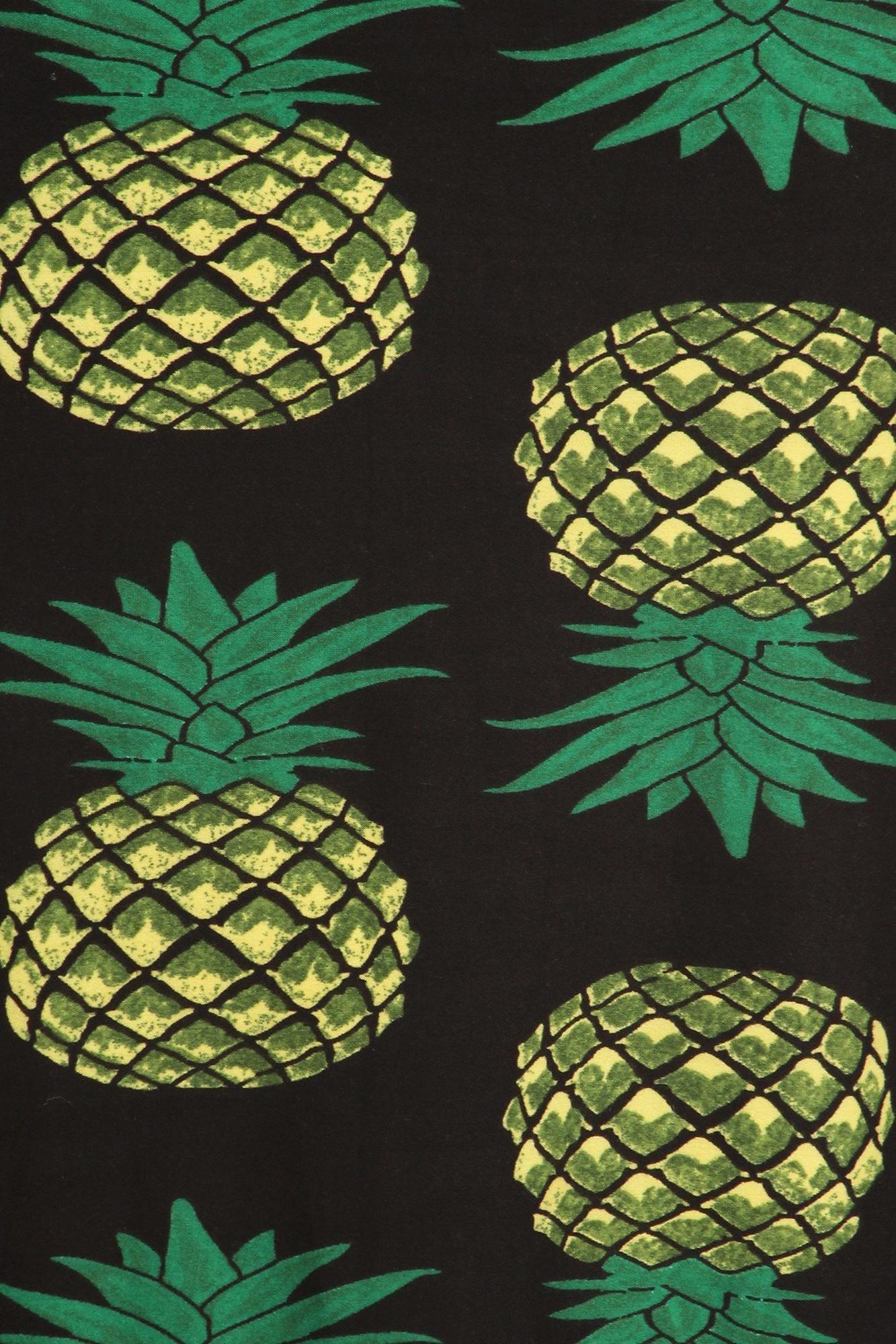 Wholesale Buttery Smooth Green Pineapple Plus Size Maxi Skirt