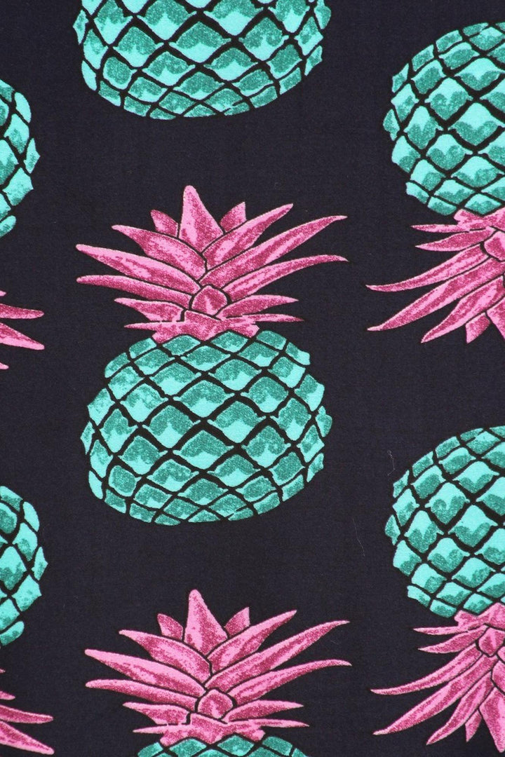 Wholesale Buttery Smooth Teal Pineapple Plus Size Maxi Skirt