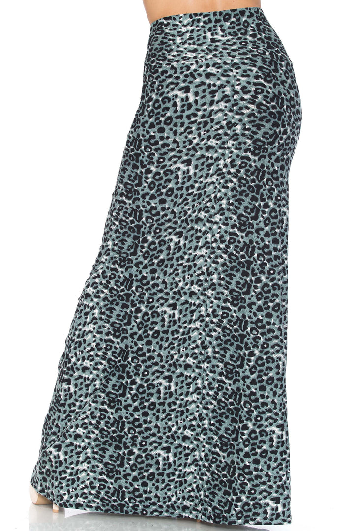 Wholesale Buttery Smooth Snow Leopard Maxi Skirt