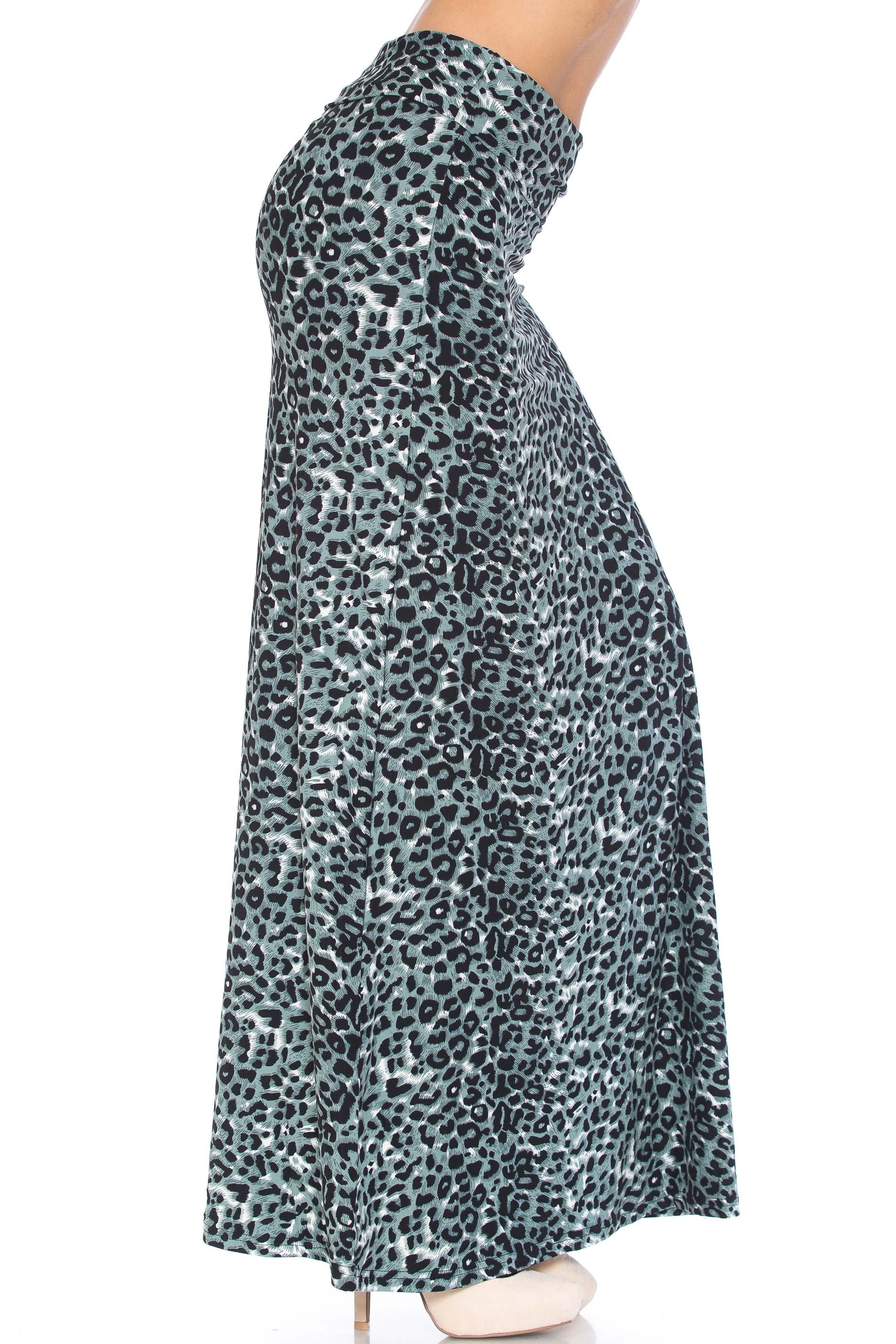 Wholesale Buttery Smooth Snow Leopard Maxi Skirt