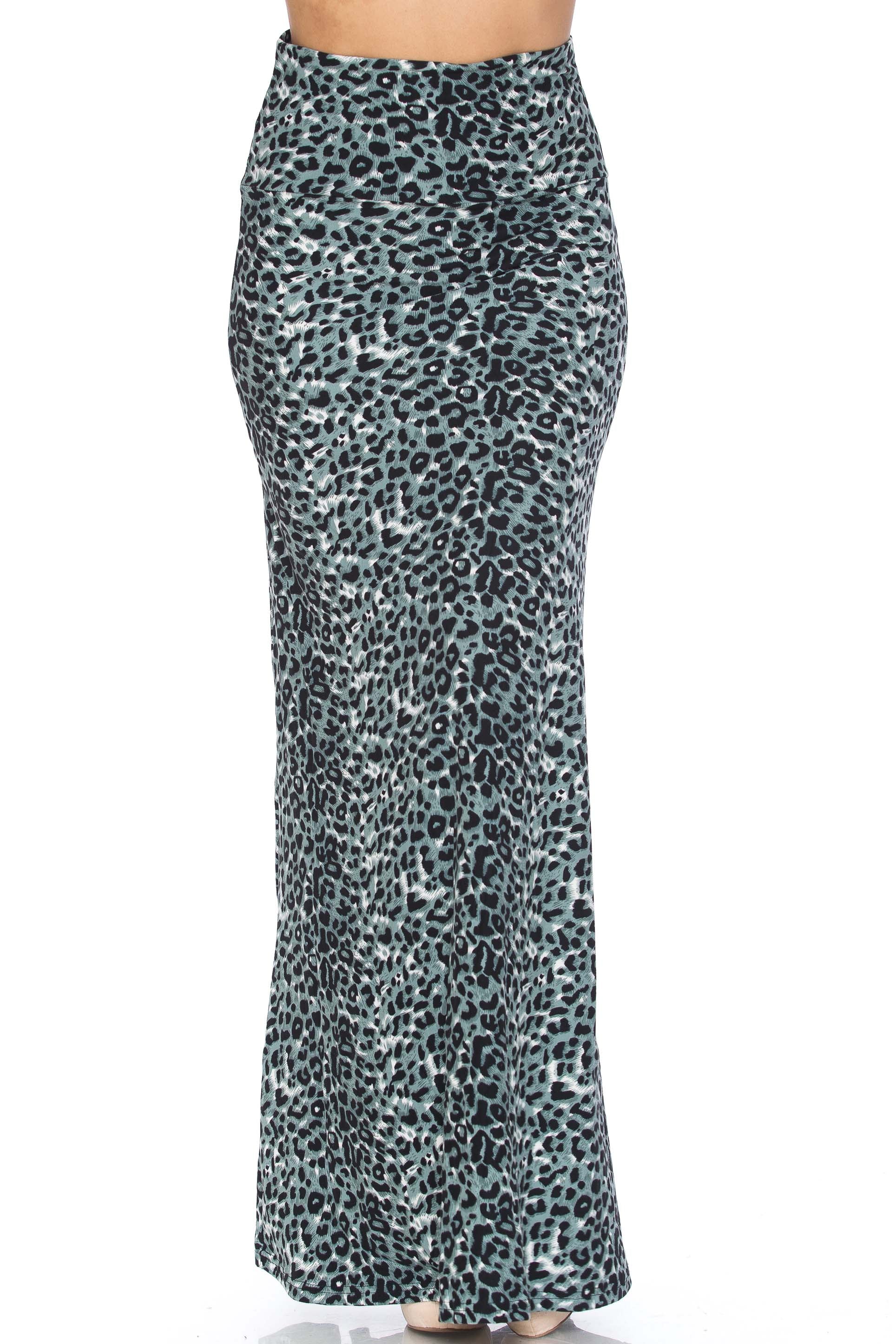 Wholesale Buttery Smooth Snow Leopard Maxi Skirt