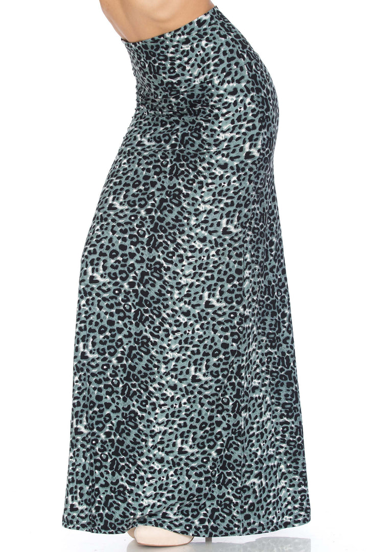 Wholesale Buttery Smooth Snow Leopard Maxi Skirt