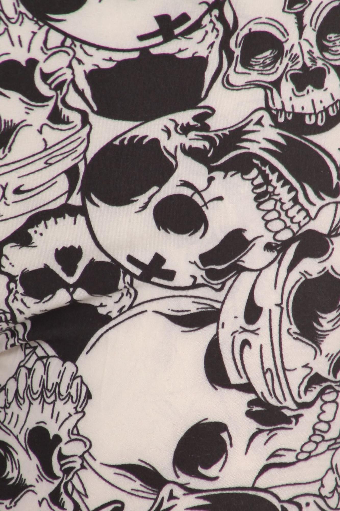 Wholesale Buttery Smooth White Layers of Skulls Maxi Skirt