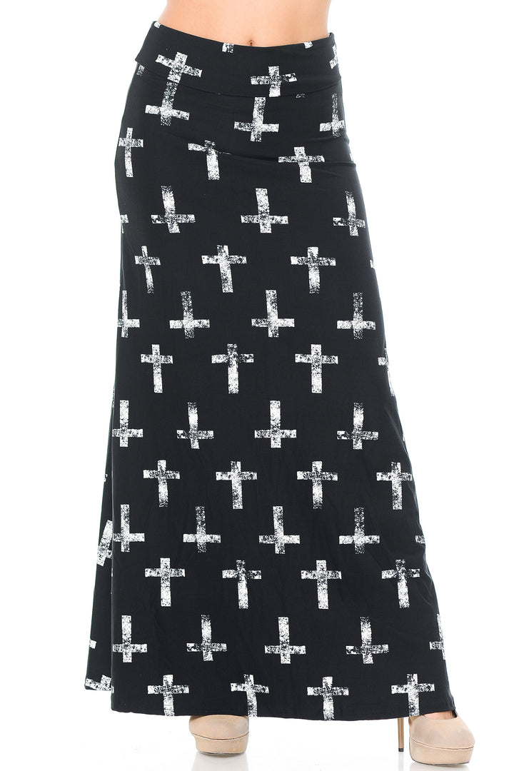 Wholesale Buttery Smooth Faded Cross Maxi Skirt