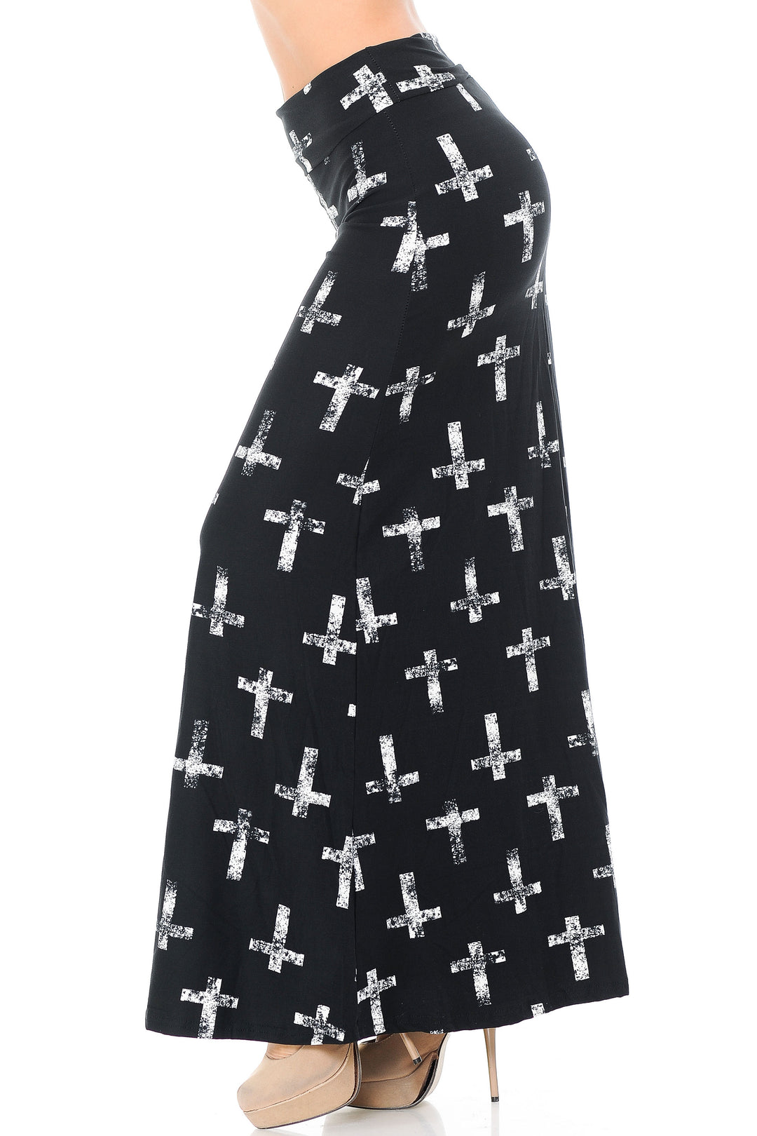 Wholesale Buttery Smooth Faded Cross Maxi Skirt