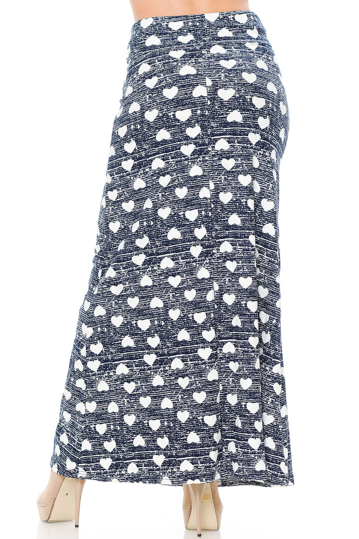 Wholesale Buttery Smooth Rustic Hearts Maxi Skirt