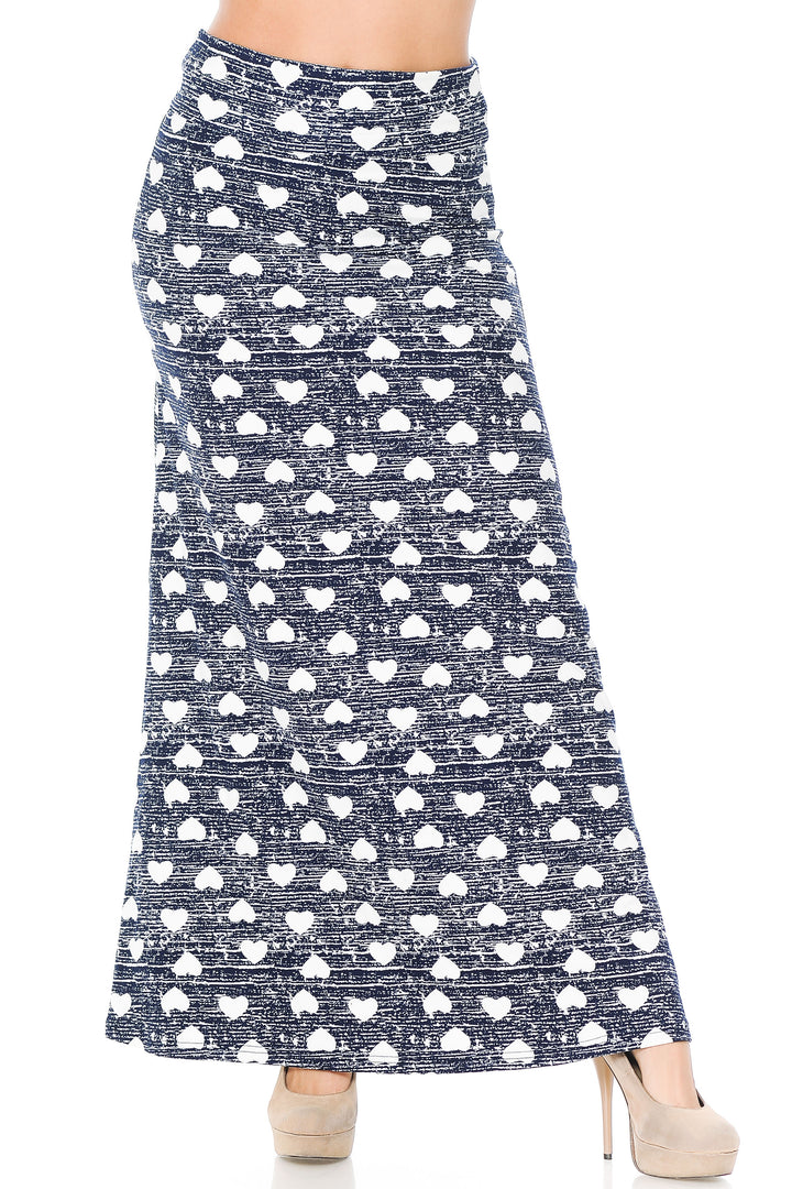 Wholesale Buttery Smooth Rustic Hearts Maxi Skirt