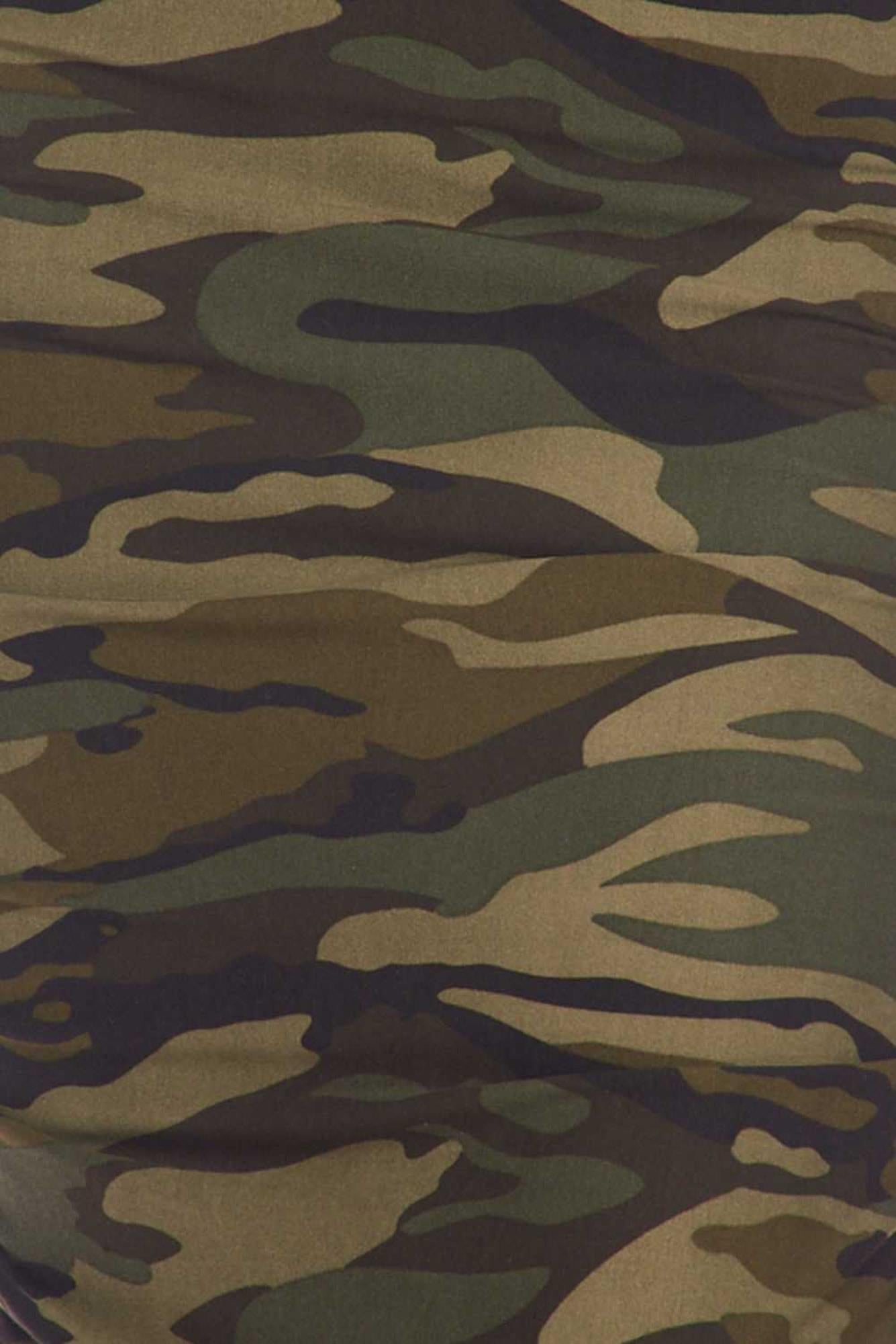 Wholesale Buttery Smooth Green Camouflage Pencil Skirt