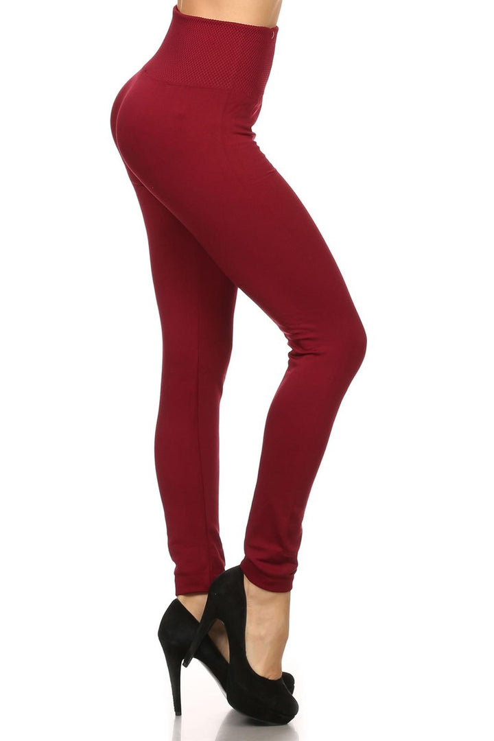 Wholesale Banded High Waisted Fleece Lined Leggings