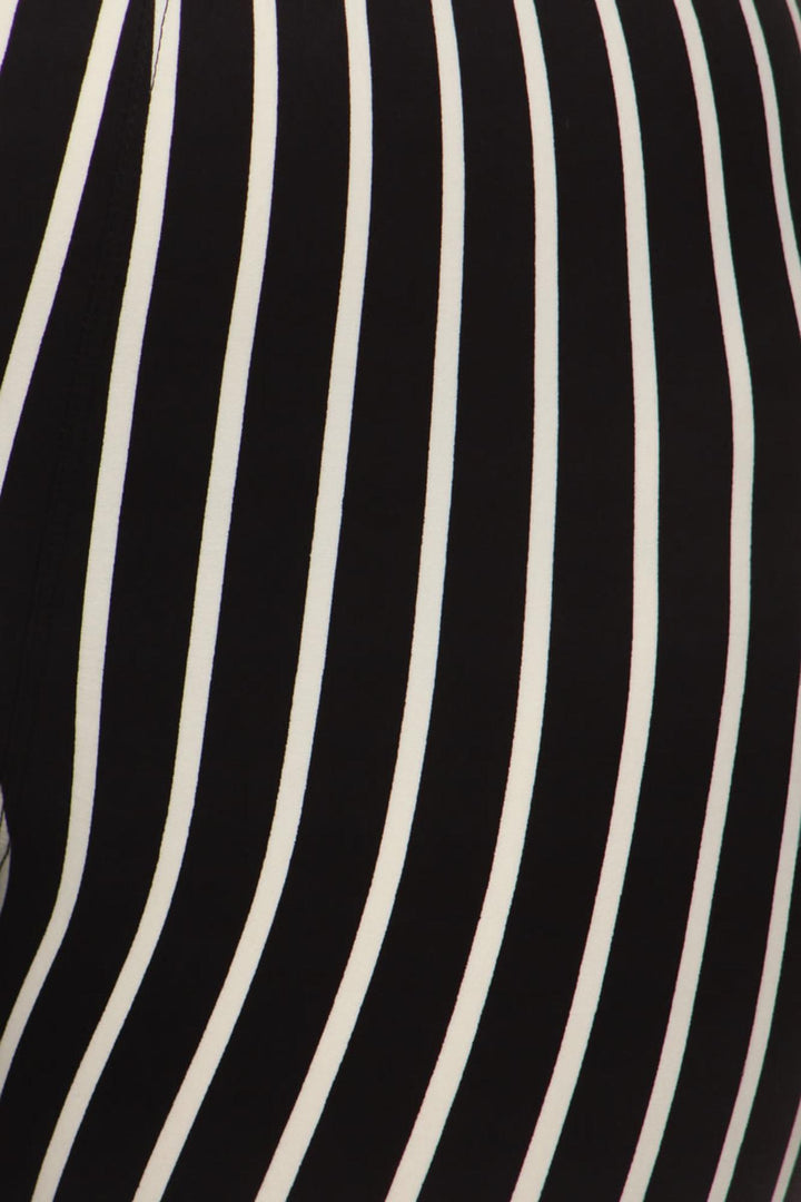 Wholesale Buttery Smooth Vertical Black Pinstripe Plus Size Leggings