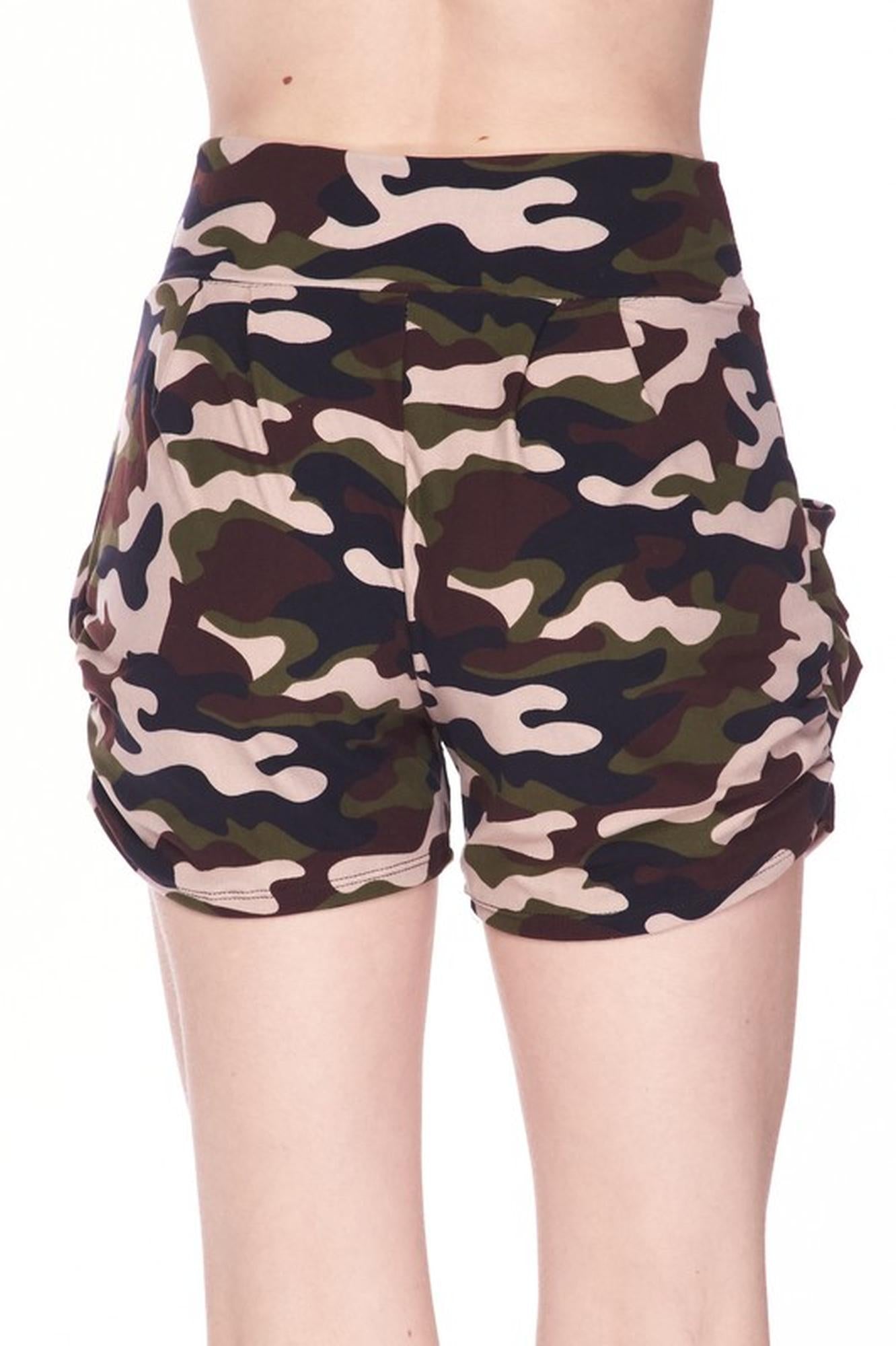 Wholesale Buttery Smooth Flirty Camouflage Harem Shorts