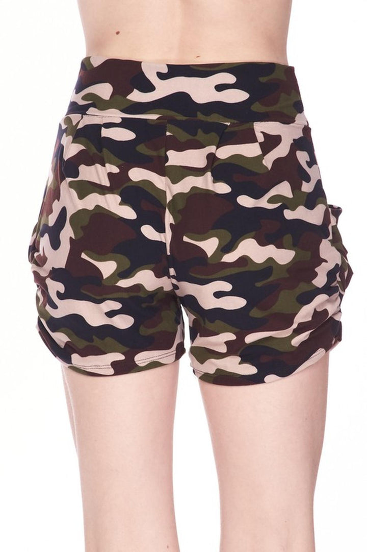 Wholesale Buttery Smooth Flirty Camouflage Harem Shorts