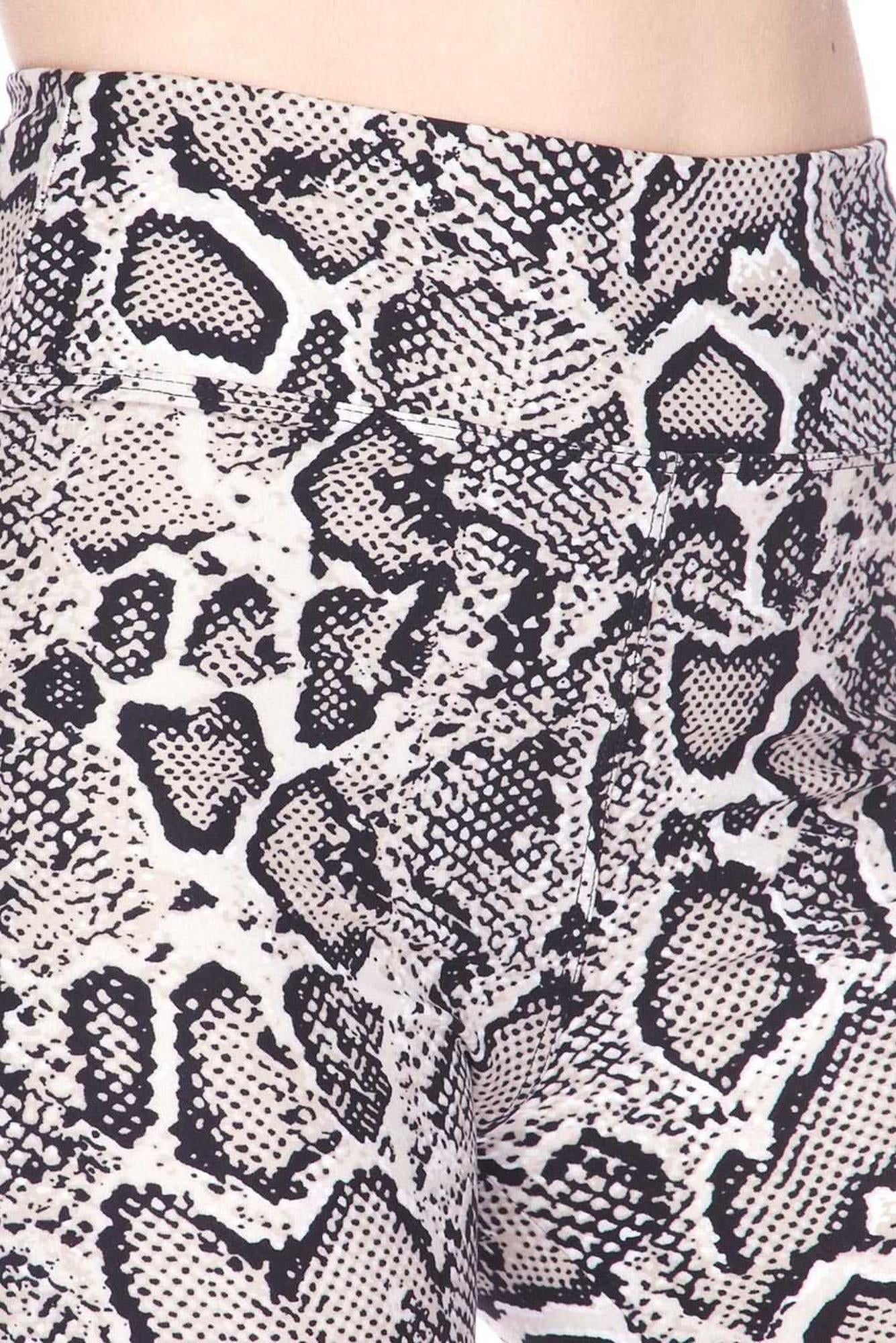 Wholesale Buttery Smooth Beige Boa Snakeskin Plus Size Shorts