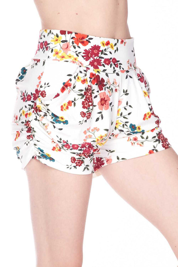 Wholesale Buttery Smooth Fresh Spring Floral Plus Size Harem Shorts