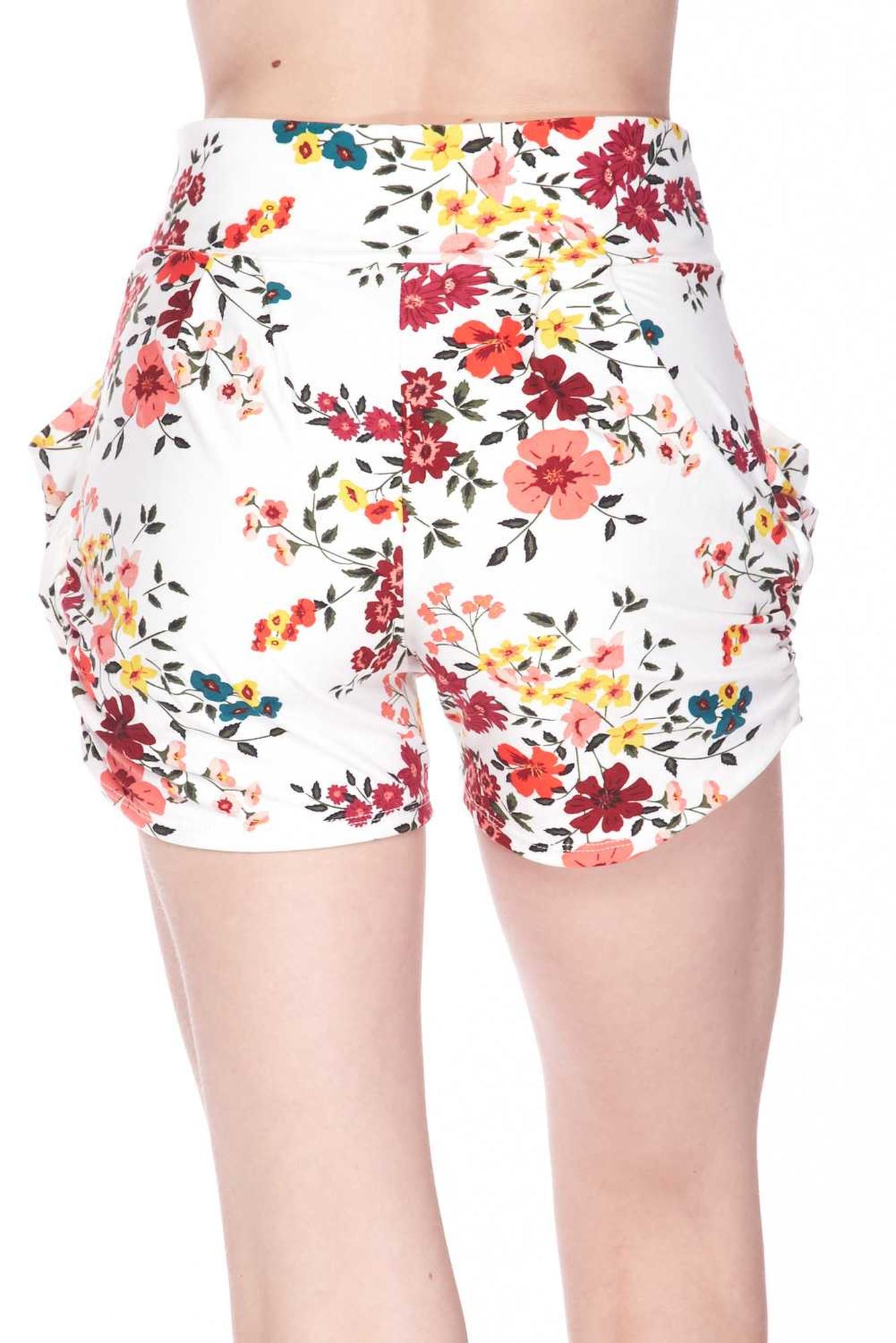 Wholesale Buttery Smooth Fresh Spring Floral Plus Size Harem Shorts
