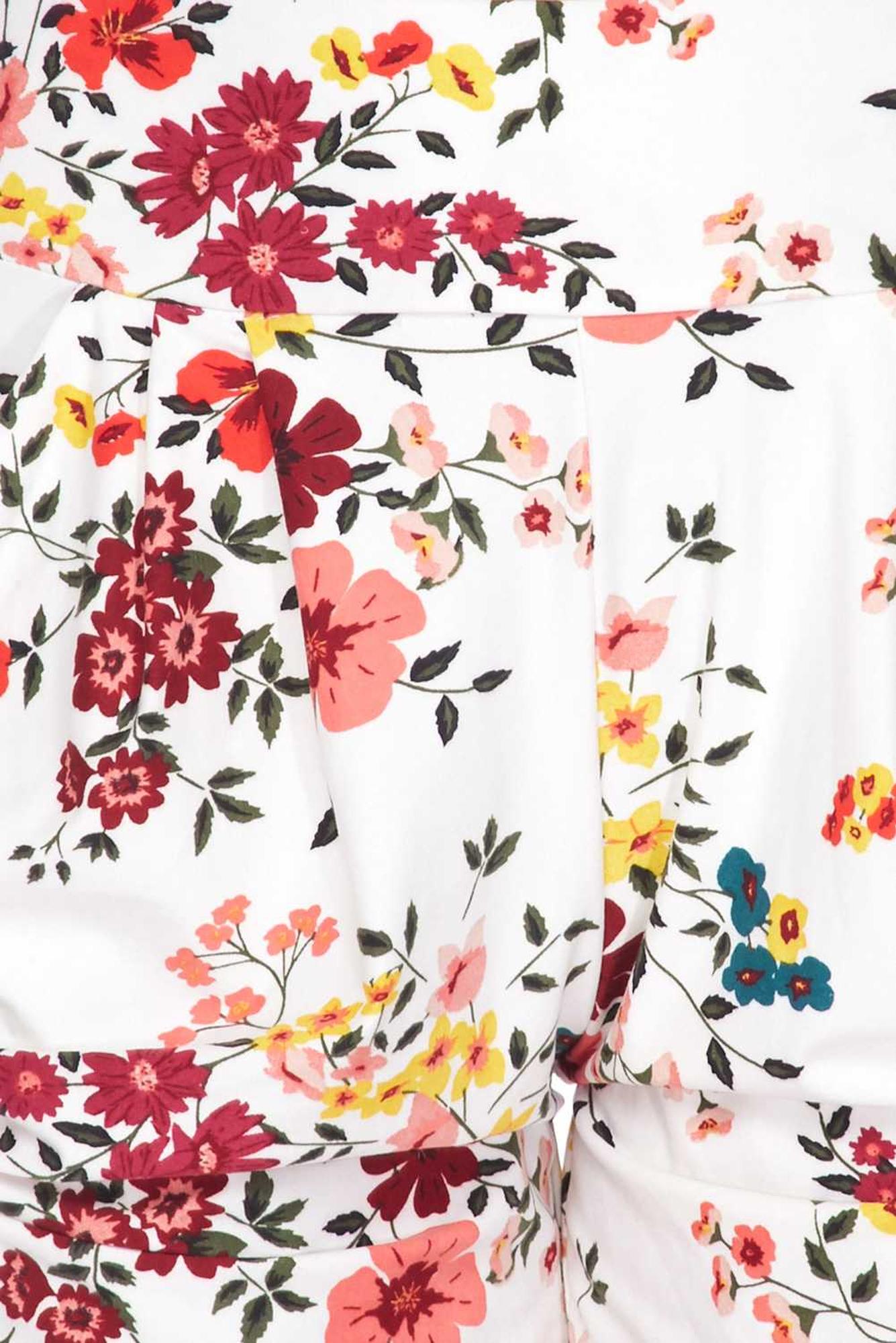 Wholesale Buttery Smooth Fresh Spring Floral Plus Size Harem Shorts