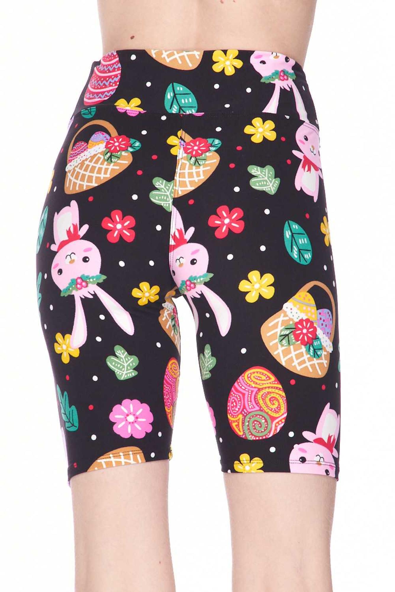 Wholesale Buttery Smooth Cute Bunnies and Easter Egg Plus Size Shorts - 3 Inch