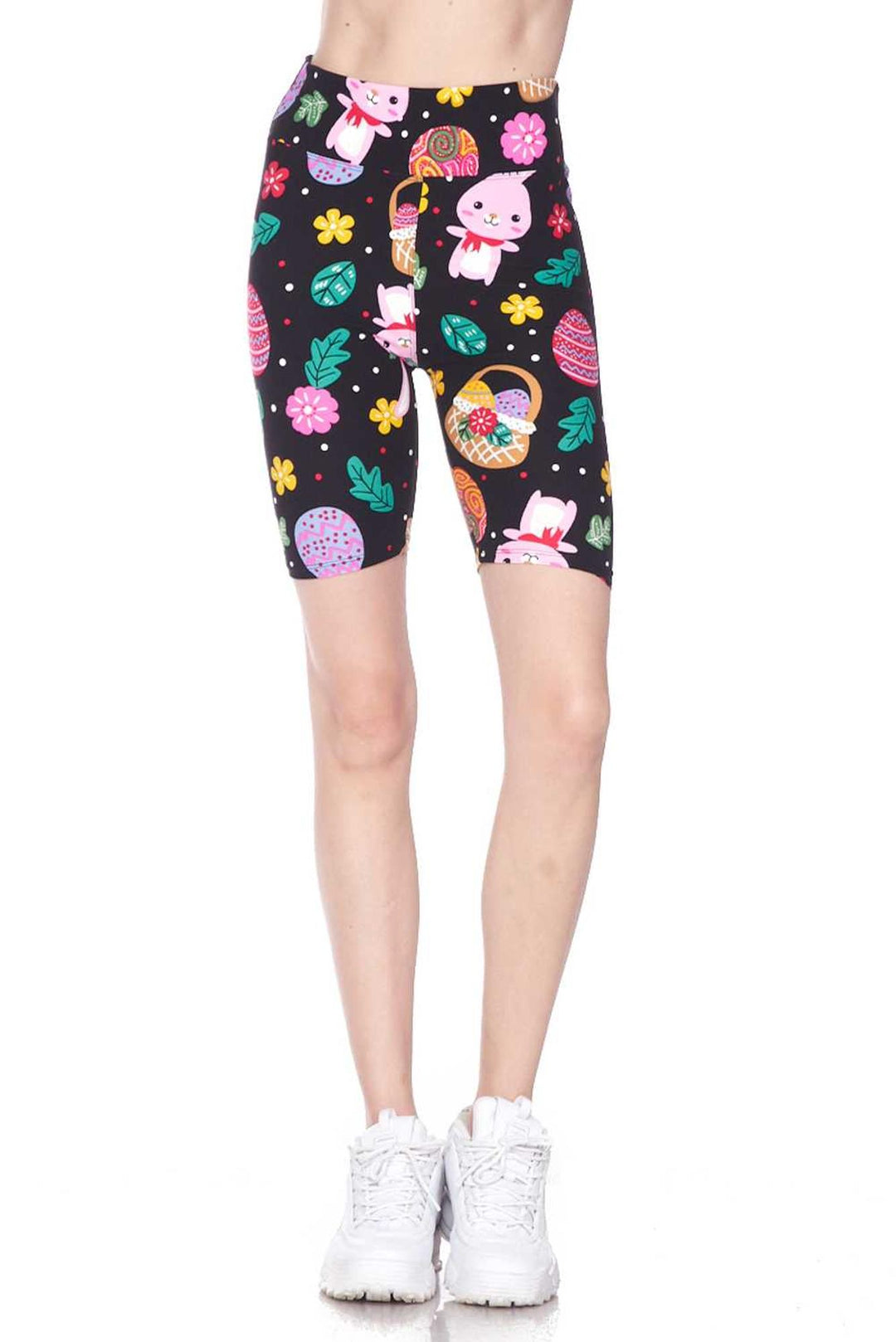 Wholesale Buttery Smooth Cute Bunnies and Easter Egg Plus Size Shorts - 3 Inch