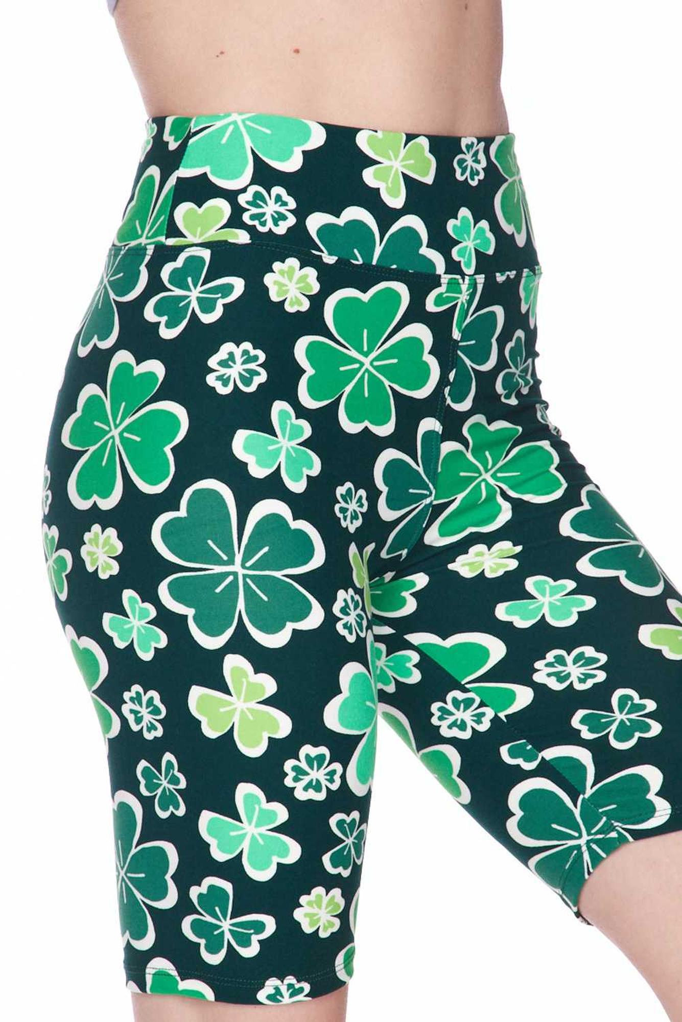 Wholesale Buttery Smooth Green Irish Clover Shorts - 3 Inch