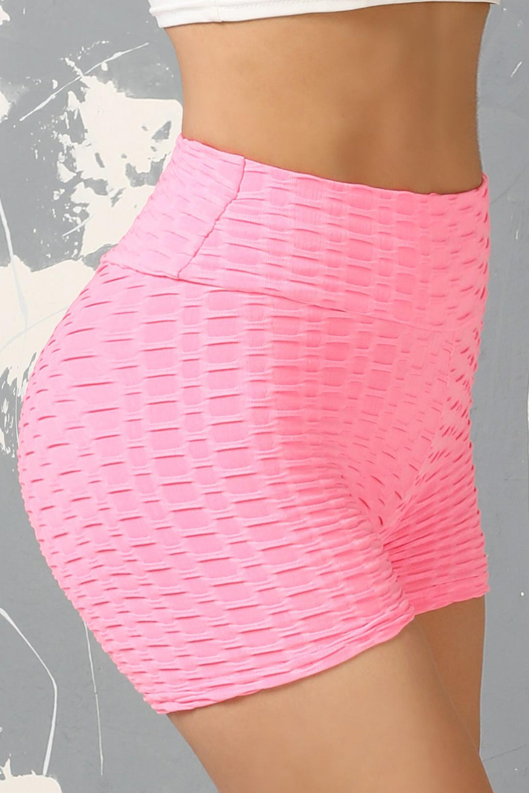 Wholesale Solid Textured Scrunch Butt Sport Shorts