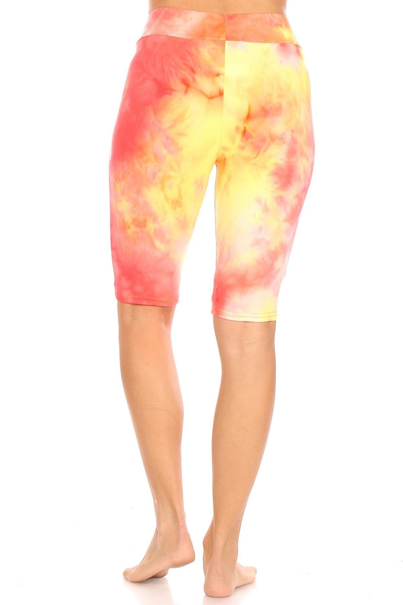 Wholesale Brushed Tie Dye High Waisted Biker Shorts