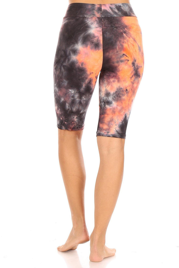 Wholesale Brushed Tie Dye High Waisted Biker Shorts