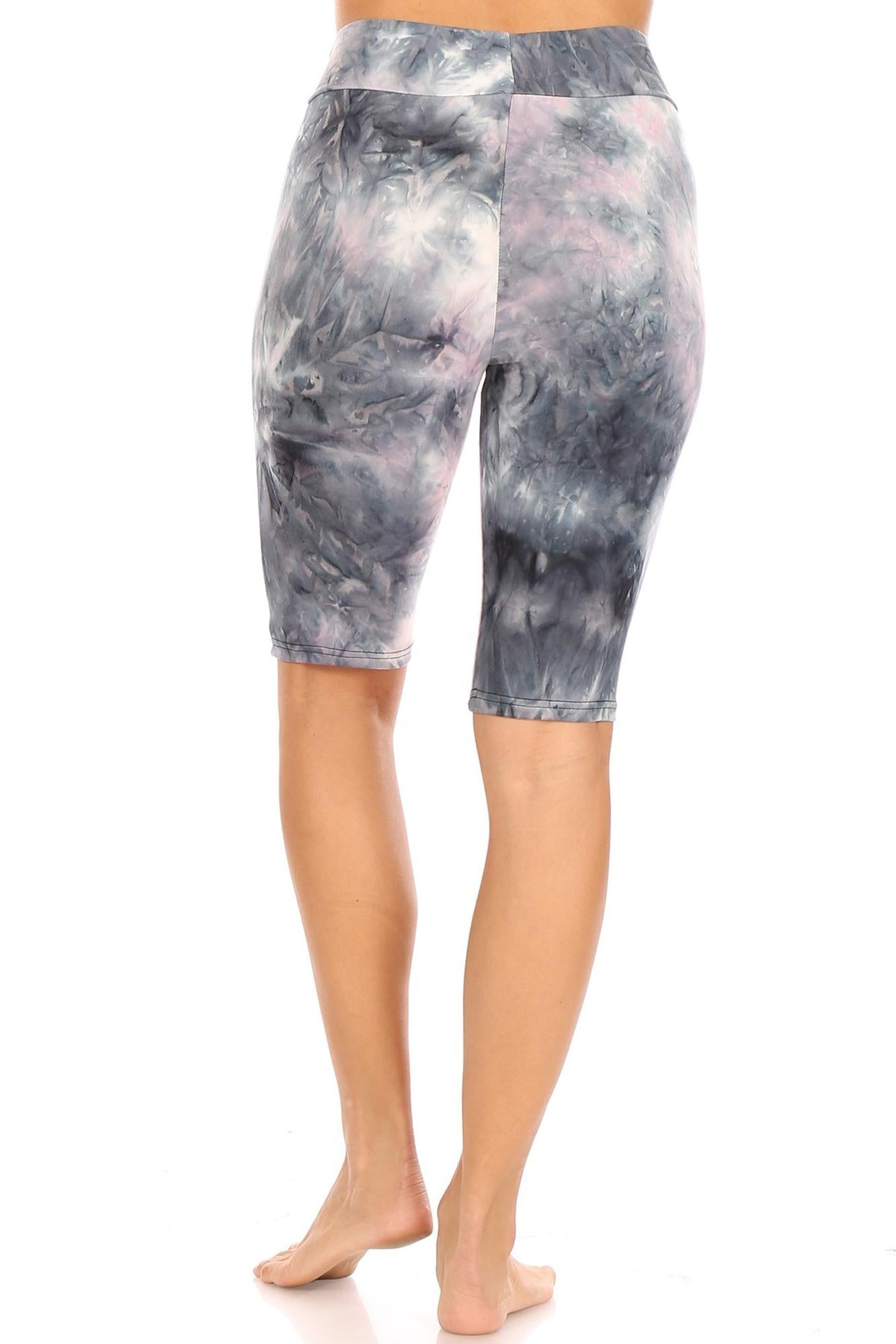 Wholesale Brushed Tie Dye High Waisted Biker Shorts