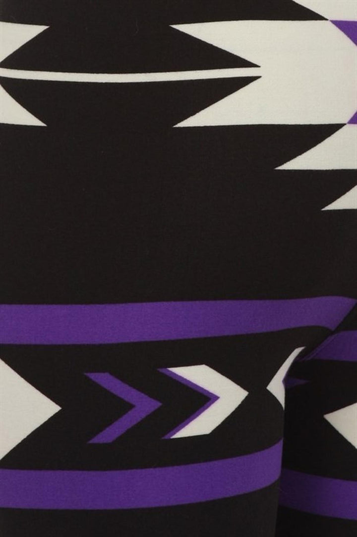 Wholesale Buttery Soft Purple Azteca Tribal Kids Leggings