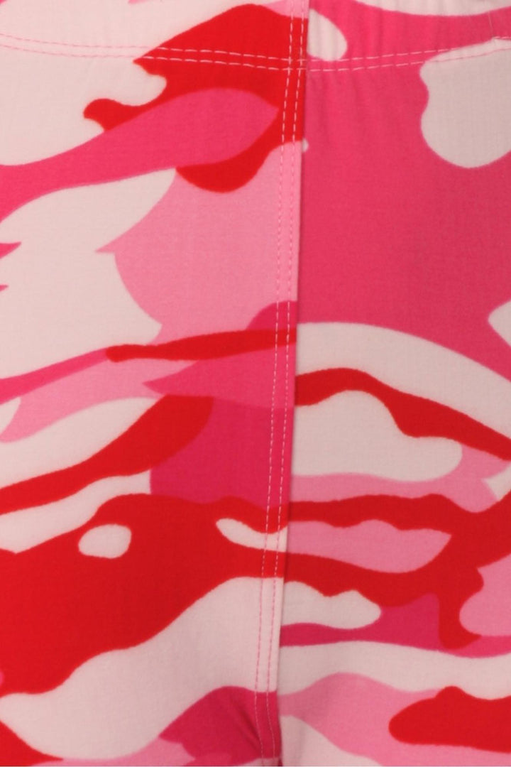 Wholesale Buttery Soft Pink Camouflage Kids Leggings - EEVEE