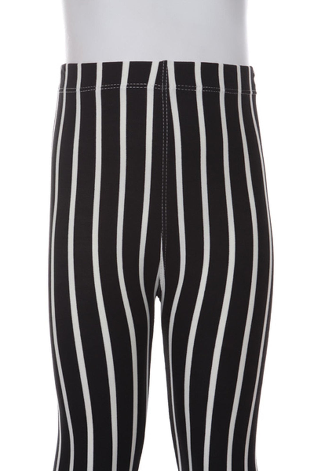 Wholesale Buttery Soft Black Vertical Pinstripe Kids Leggings