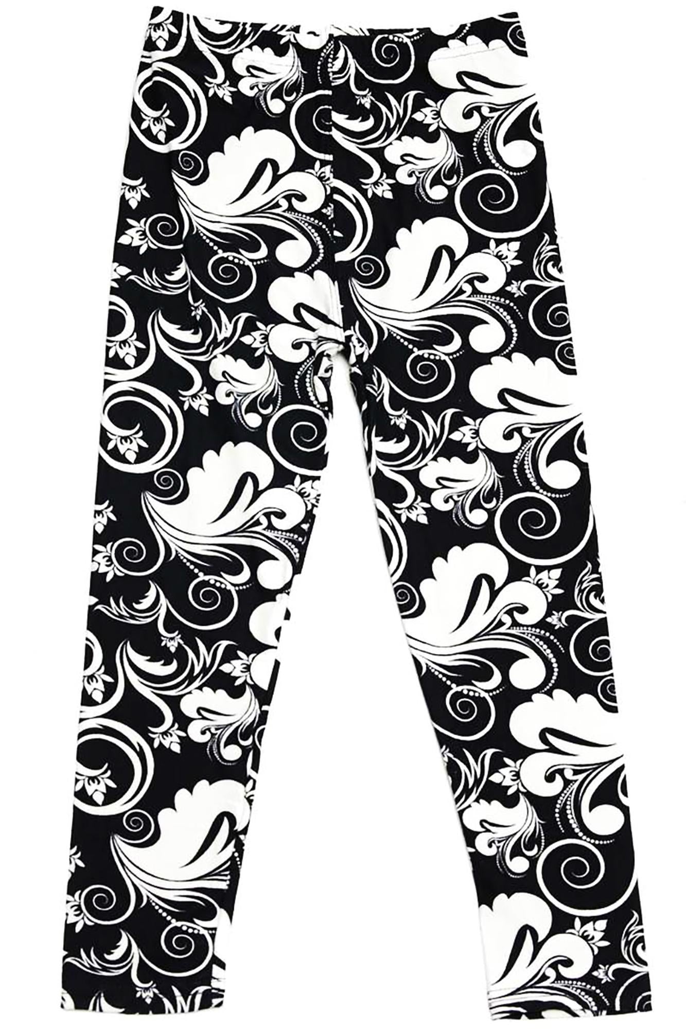 Wholesale Buttery Soft Floral Damask Kids Leggings