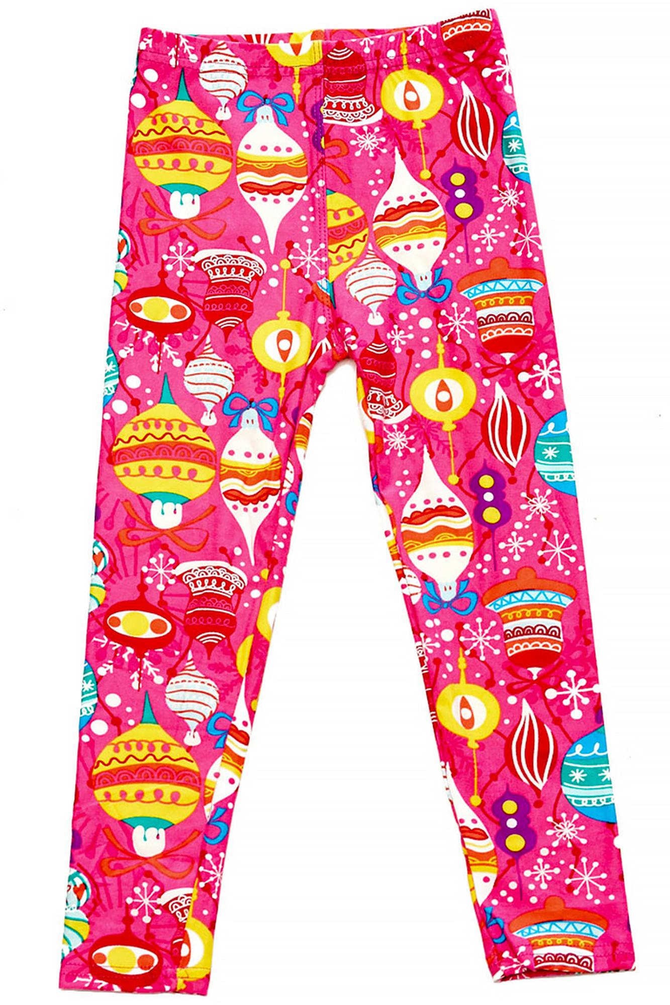 Wholesale Buttery Soft Pink Christmas Kids Leggings