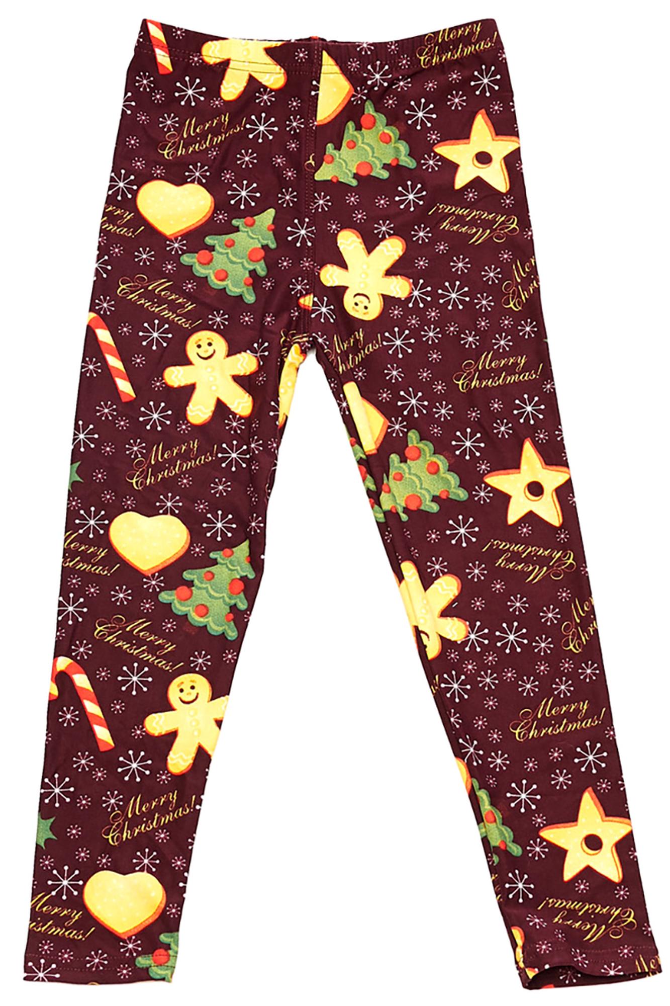 Wholesale Buttery Soft Merry Christmas Holiday Cookies Kids Leggings