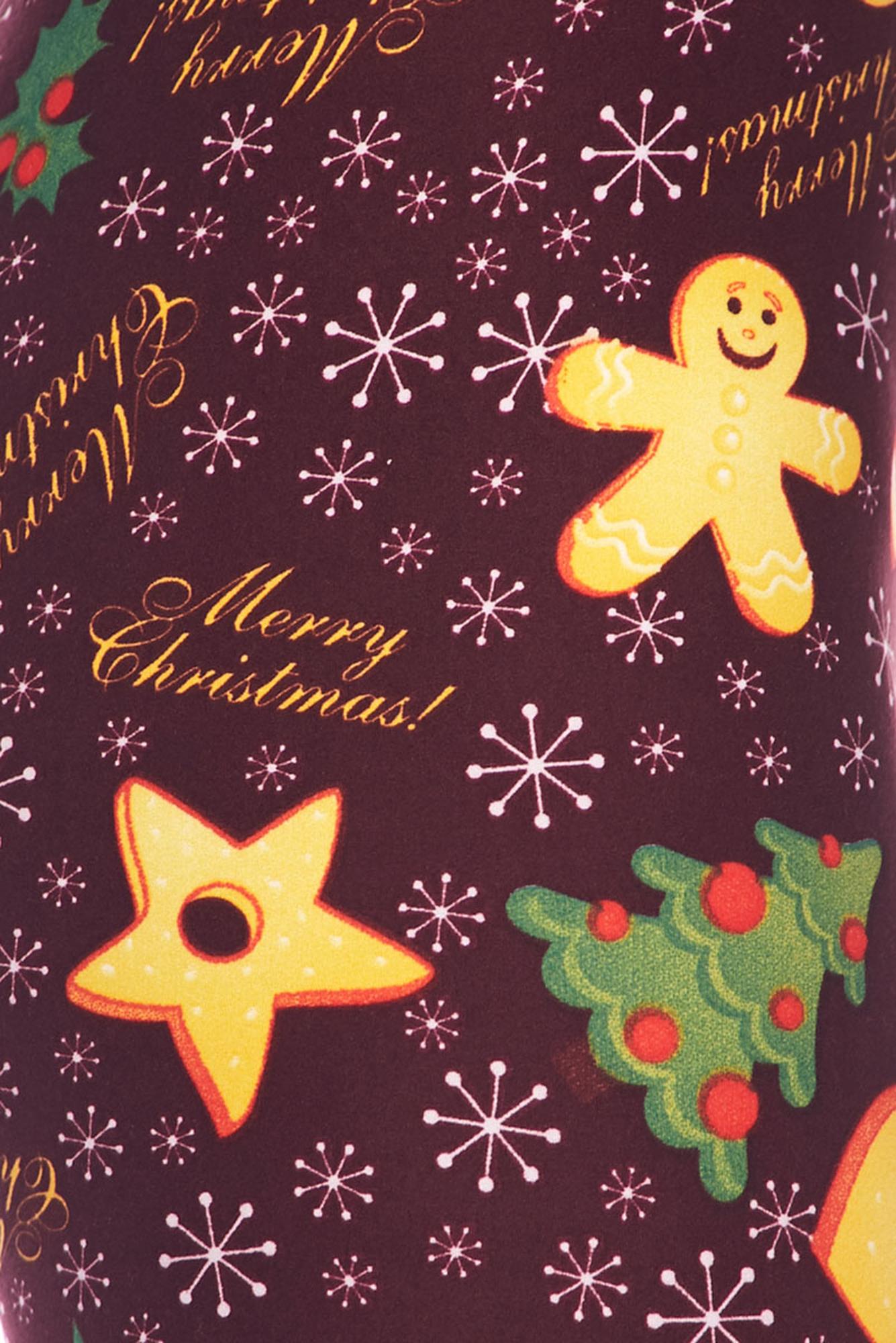 Wholesale Buttery Soft Merry Christmas Holiday Cookies Kids Leggings